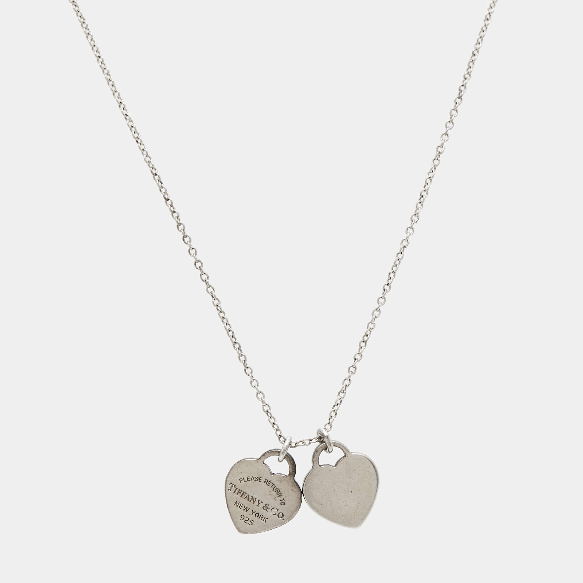 Tiffany & Co. Return To Tiffany Double Heart Tag Sterling Silver Pendant Necklace