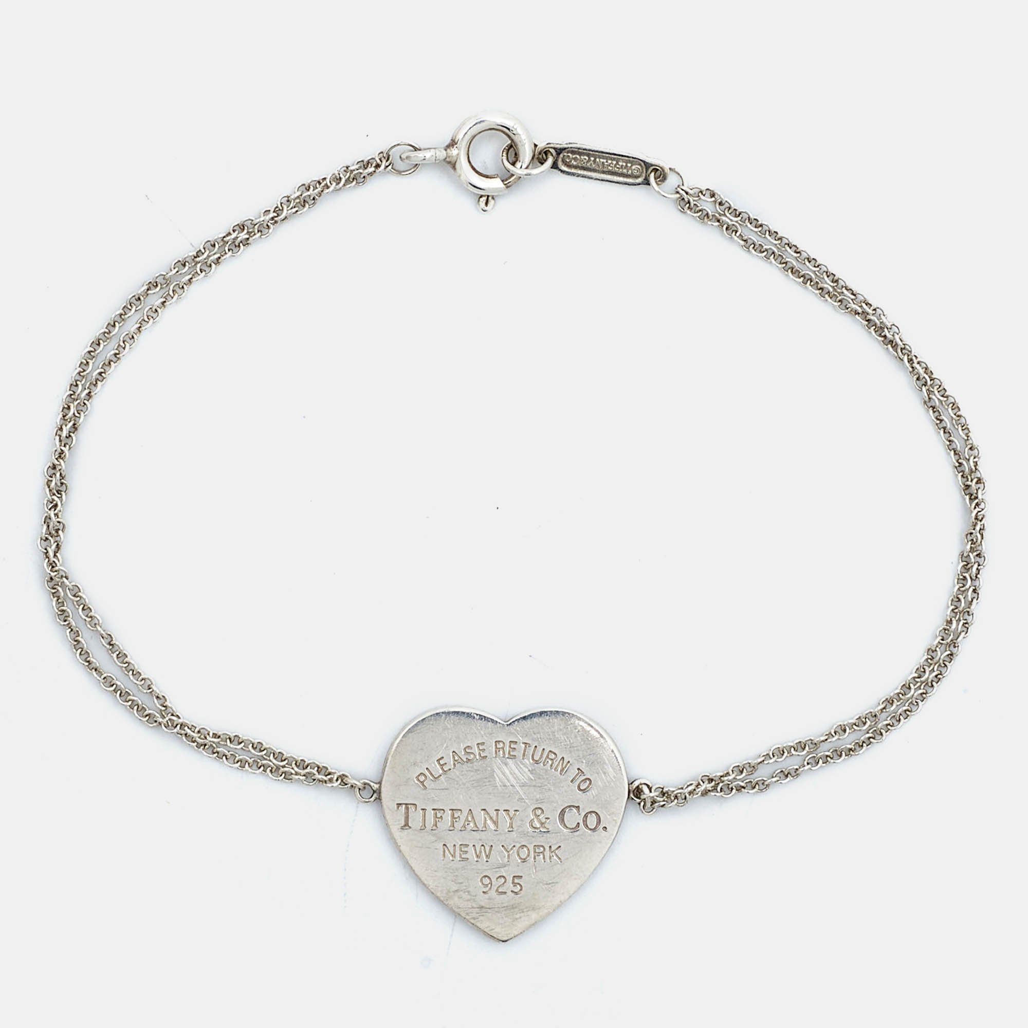 Pre Owned Tiffany & Co. Return To Tiffany Sterling Silver Heart Tag Bracelet
