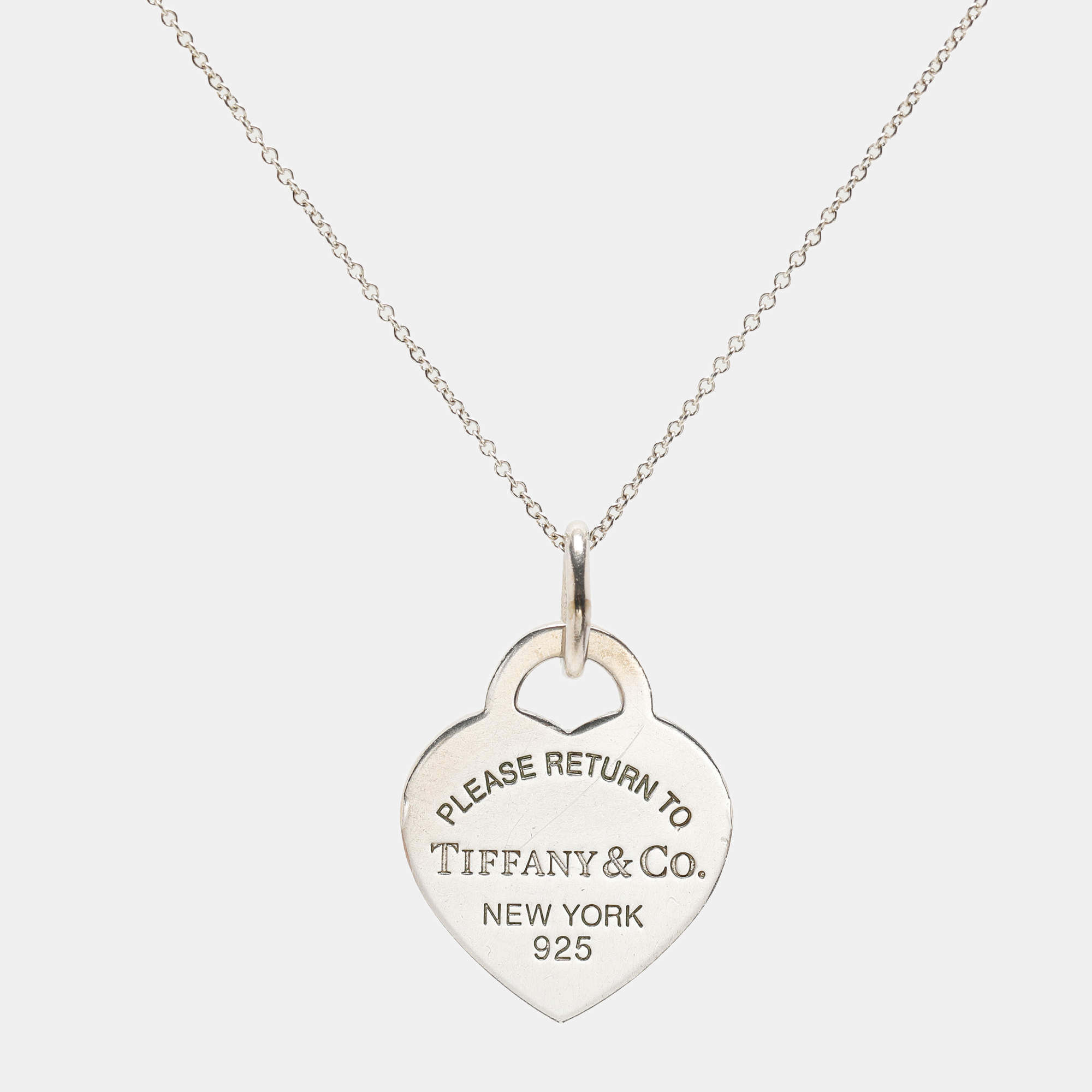 Pre Owned Tiffany & Co. Return To Tiffany Heart Tag Sterling Silver Pendant Necklace