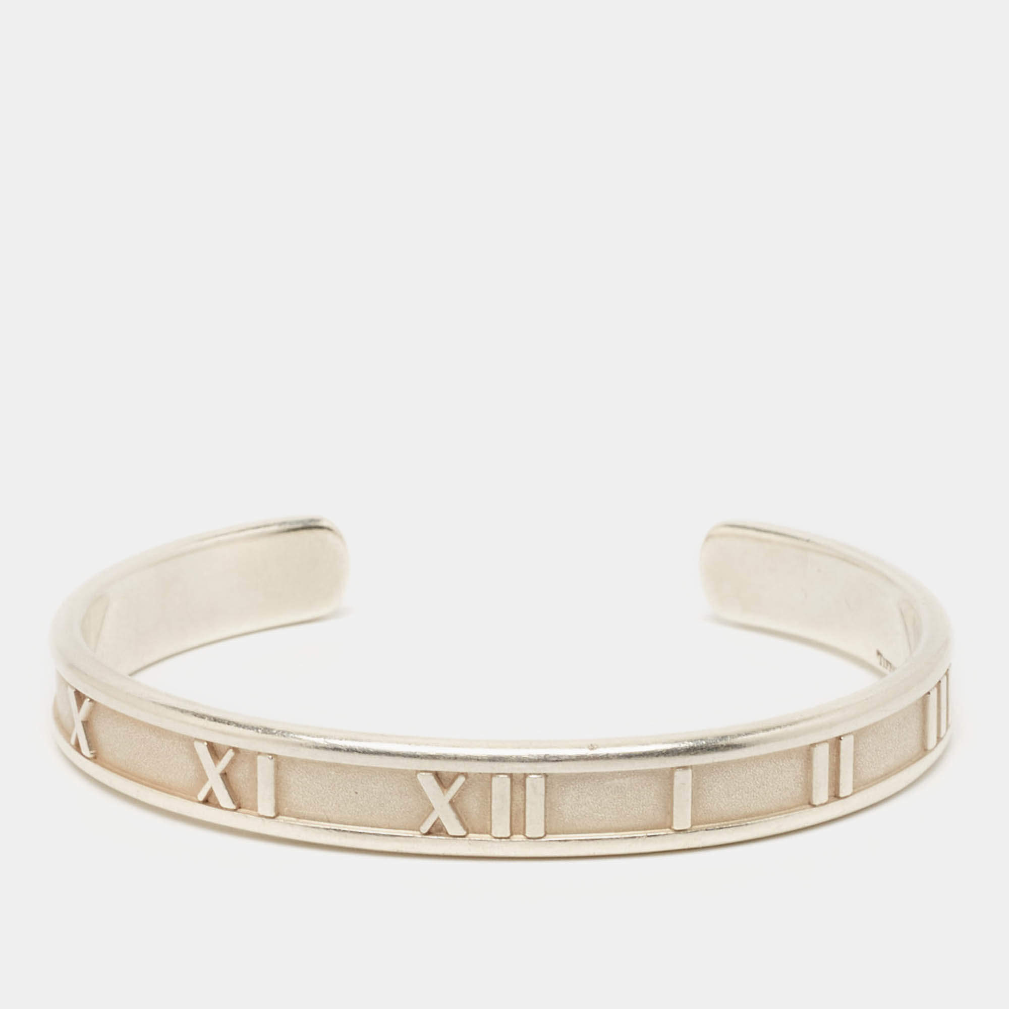 Pre Owned Tiffany & Co. Atlas Sterling Silver Open Cuff Bracelet