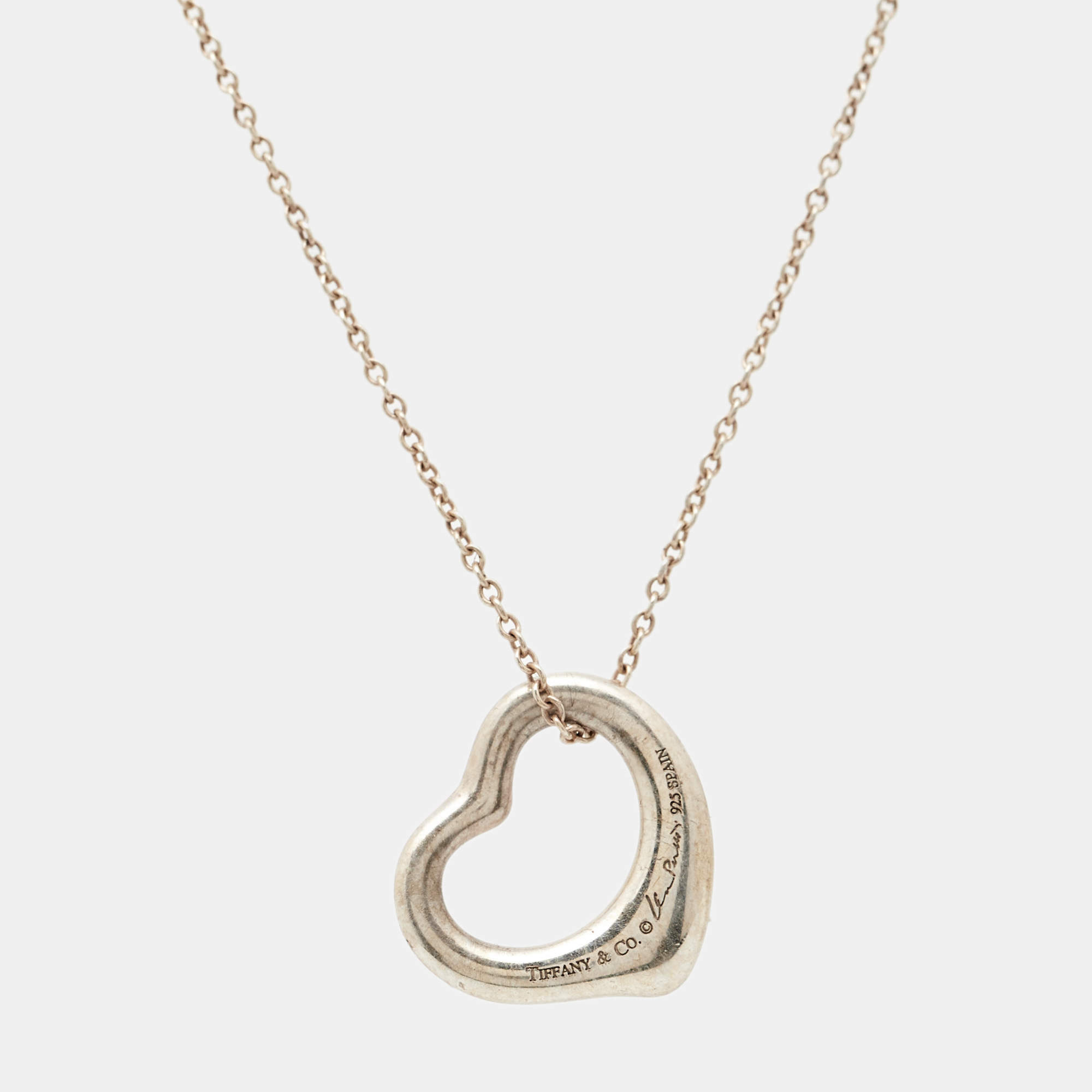 Tiffany & Co. Elsa Peretti Open Heart Sterling Silver Necklace