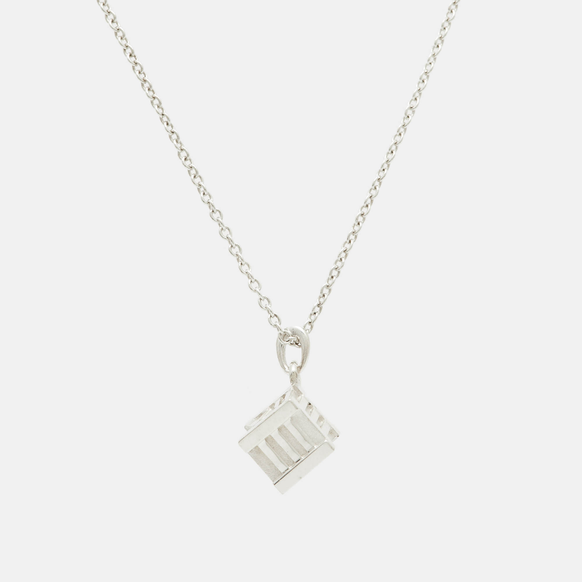 Pre Owned Tiffany & Co. Atlas Cube Sterling Silver Necklace
