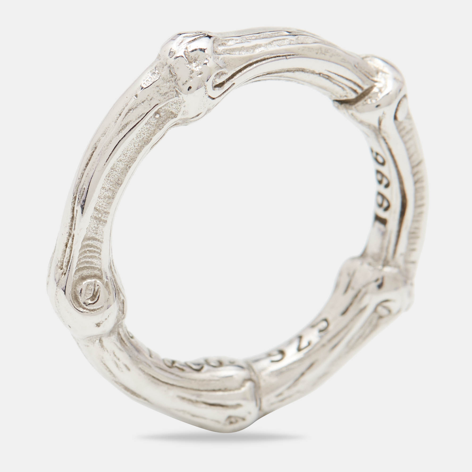 مملوكة مسبقًا Tiffany & Co. Bamboo Sterling Silver Band Ring Size 52