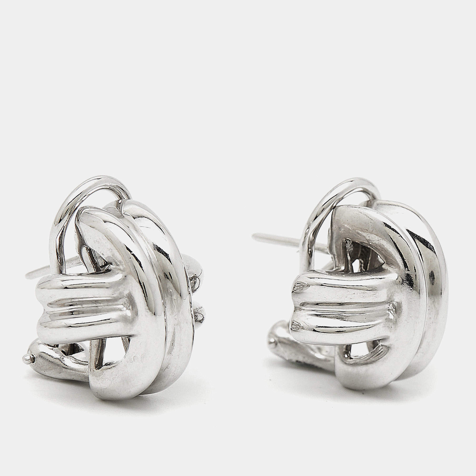 Pre Owned Tiffany &Co. Vintage X Sterling Silver Stud Earrings