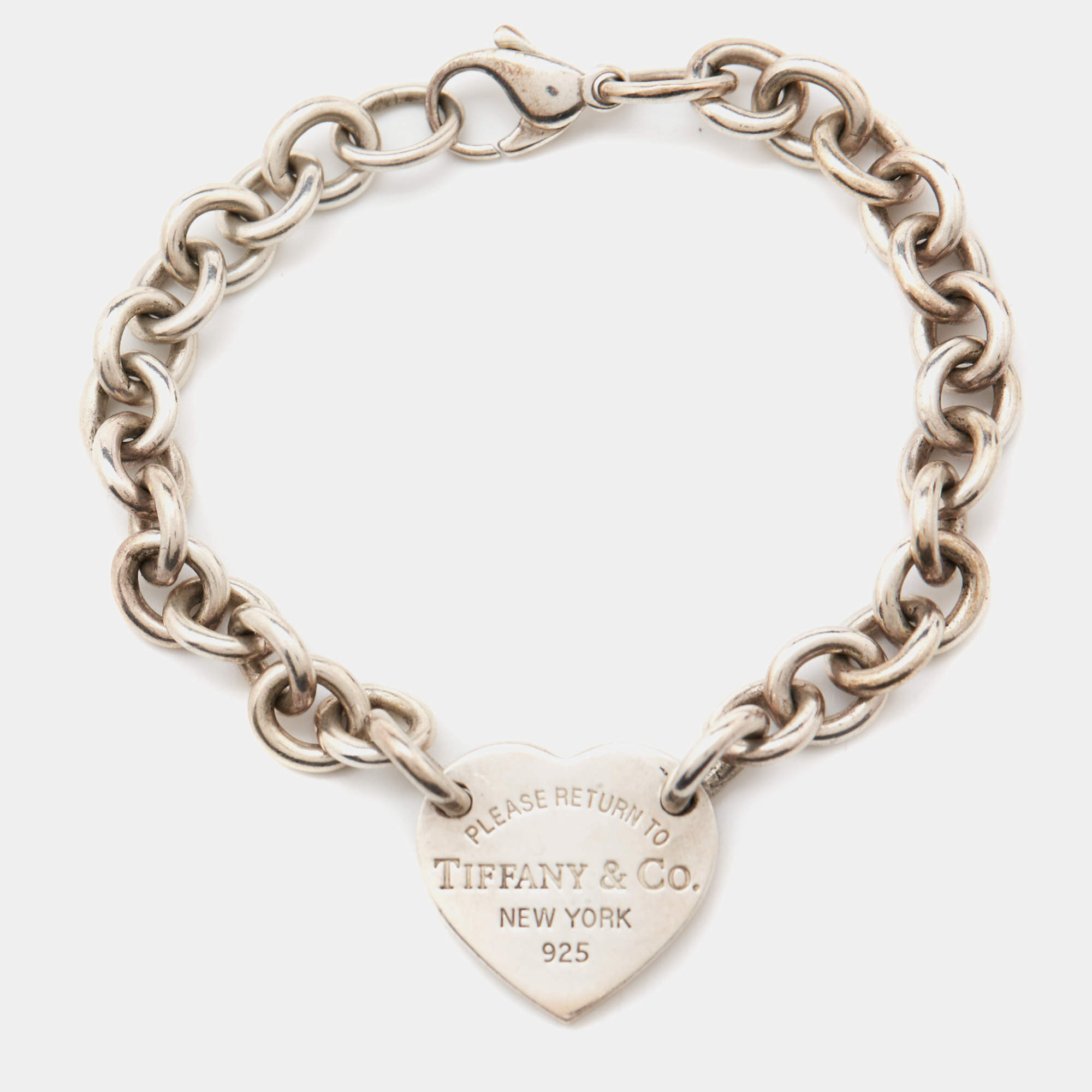 Pre Owned Tiffany & Co. Return to Tiffany Sterling Silver Heart Tag Bracelet