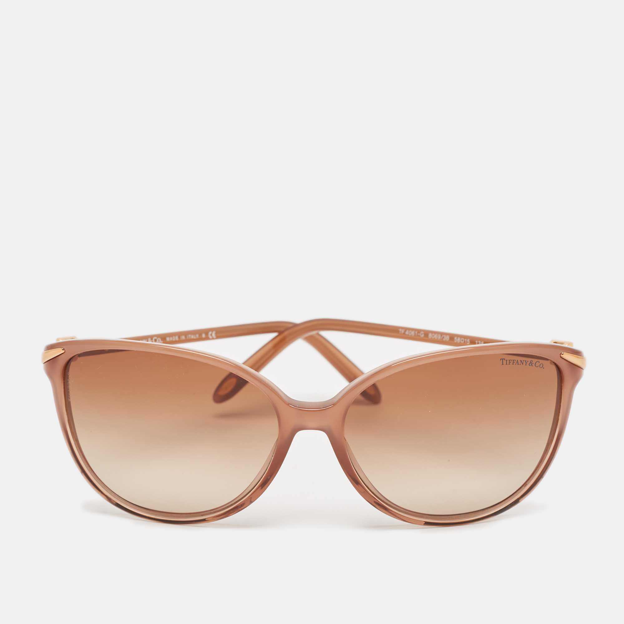 Tiffany & Co. Brown Gradient TF4061-G Crystals Cat Eye Sunglasses