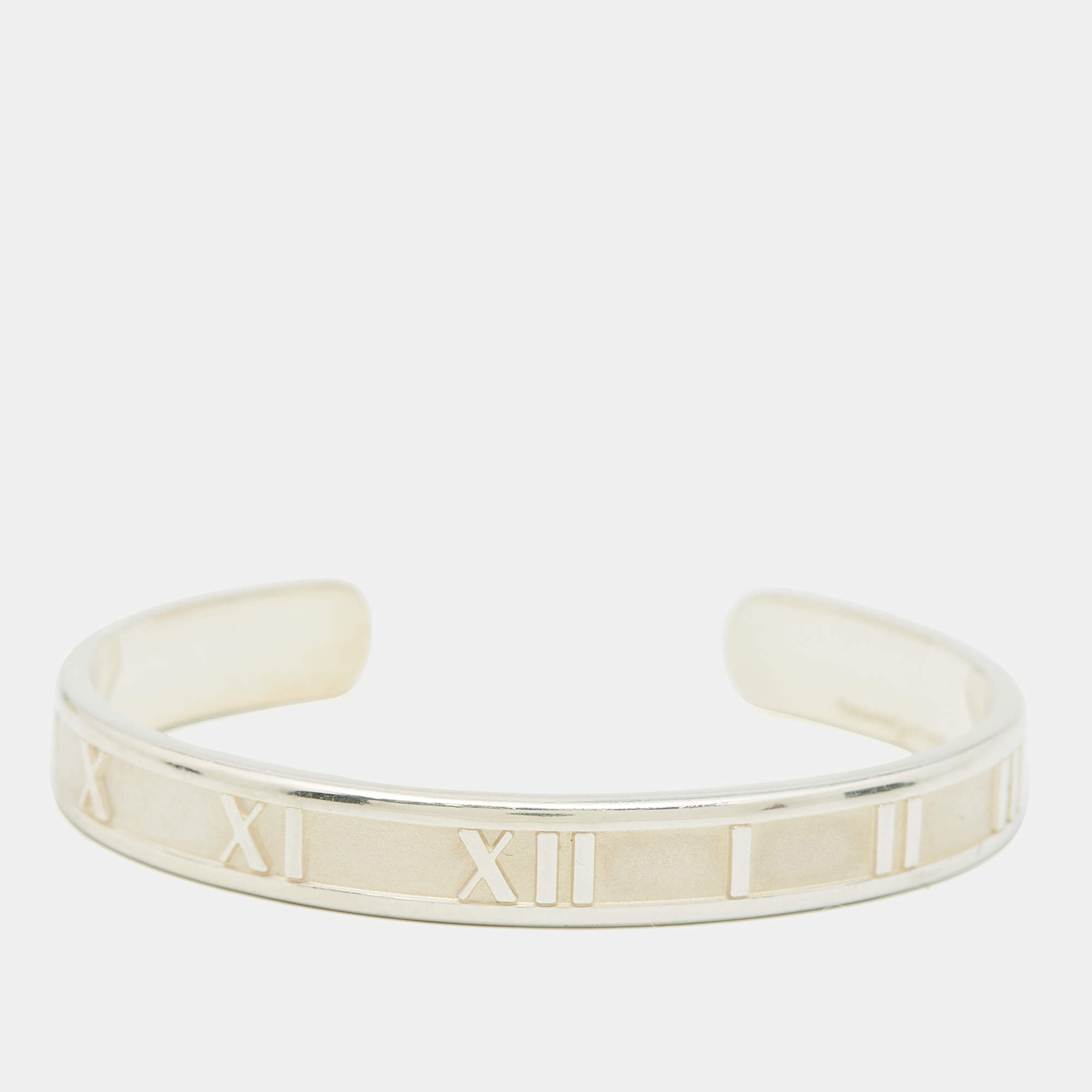 Pre Owned Tiffany & Co. Vintage Atlas Silver 925 Open Cuff Bracelet