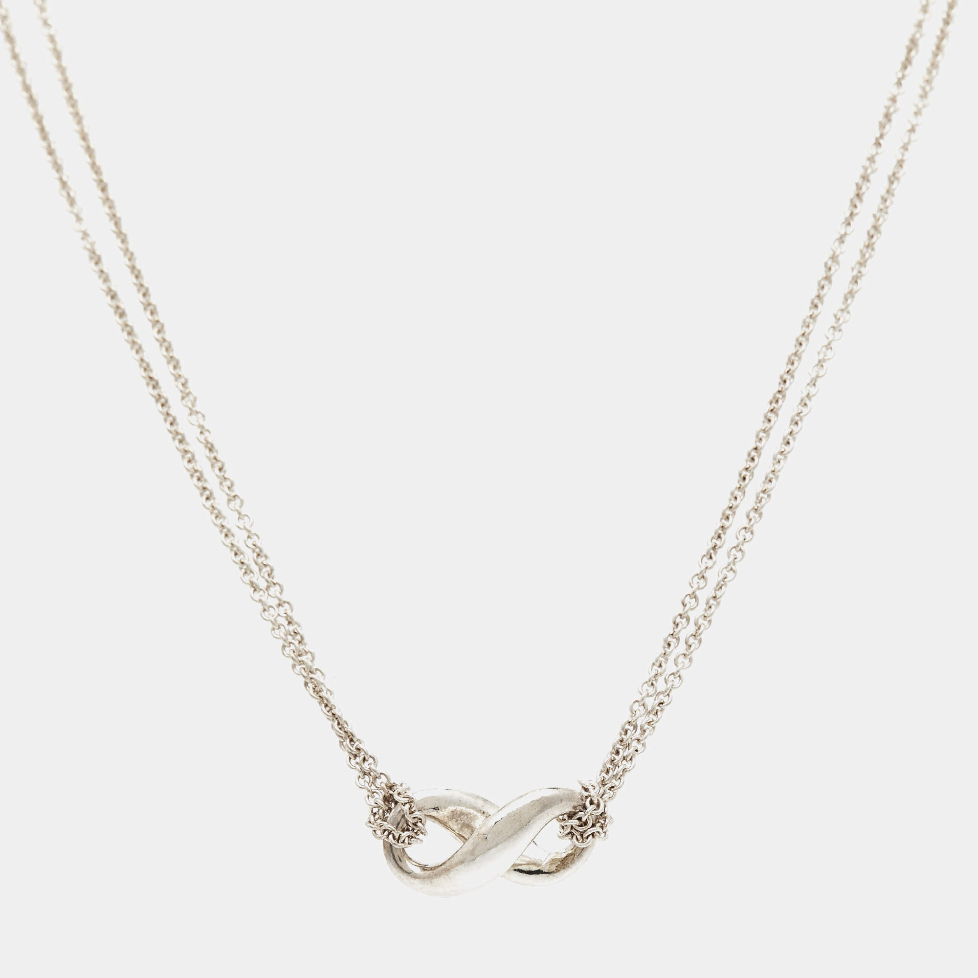 Tiffany & Co. Infinity Double Strand Sterling Silver Necklace