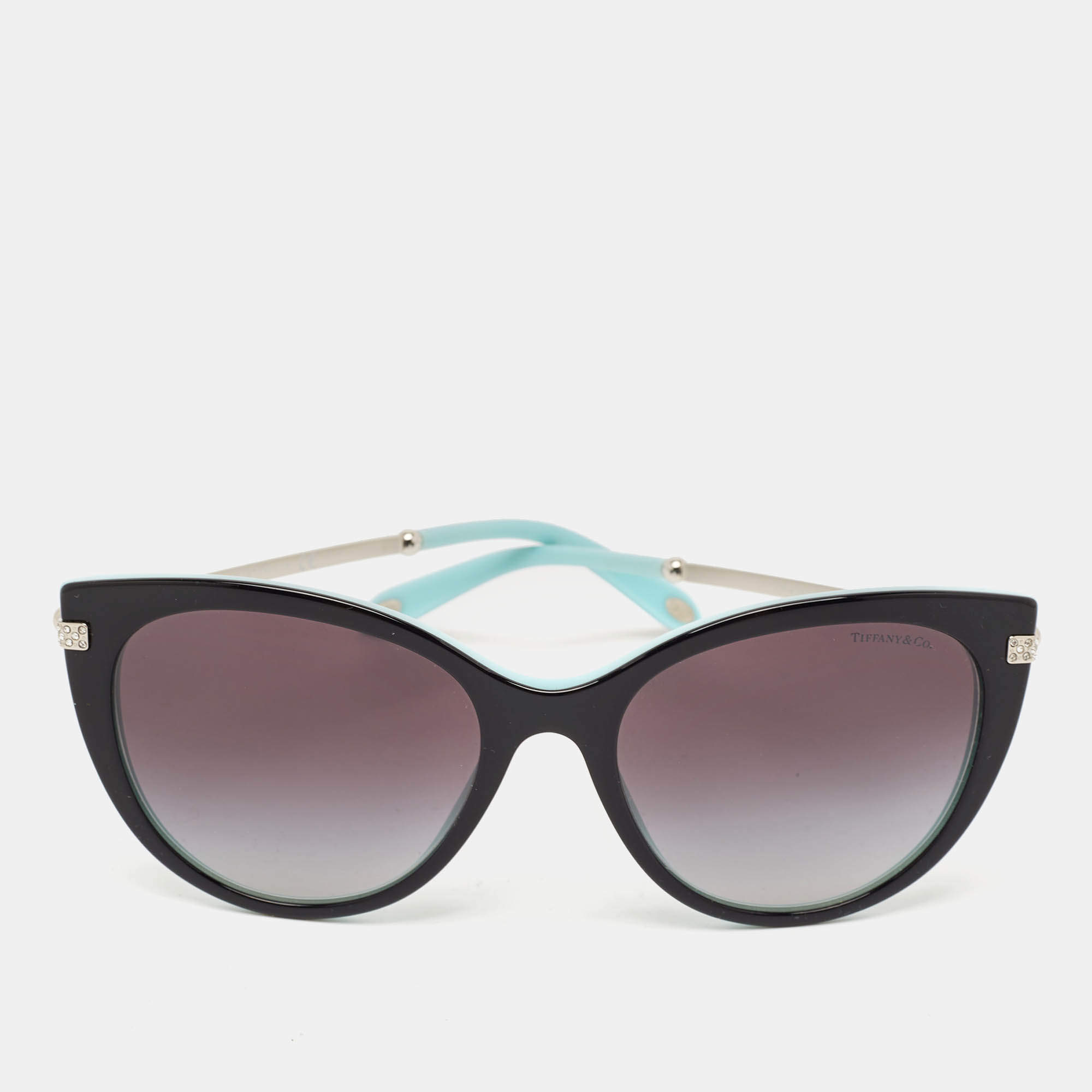 Pre Owned Tiffany & Co. Black/Blue Gradient TF 4143-B Cat Eye Sunglasses