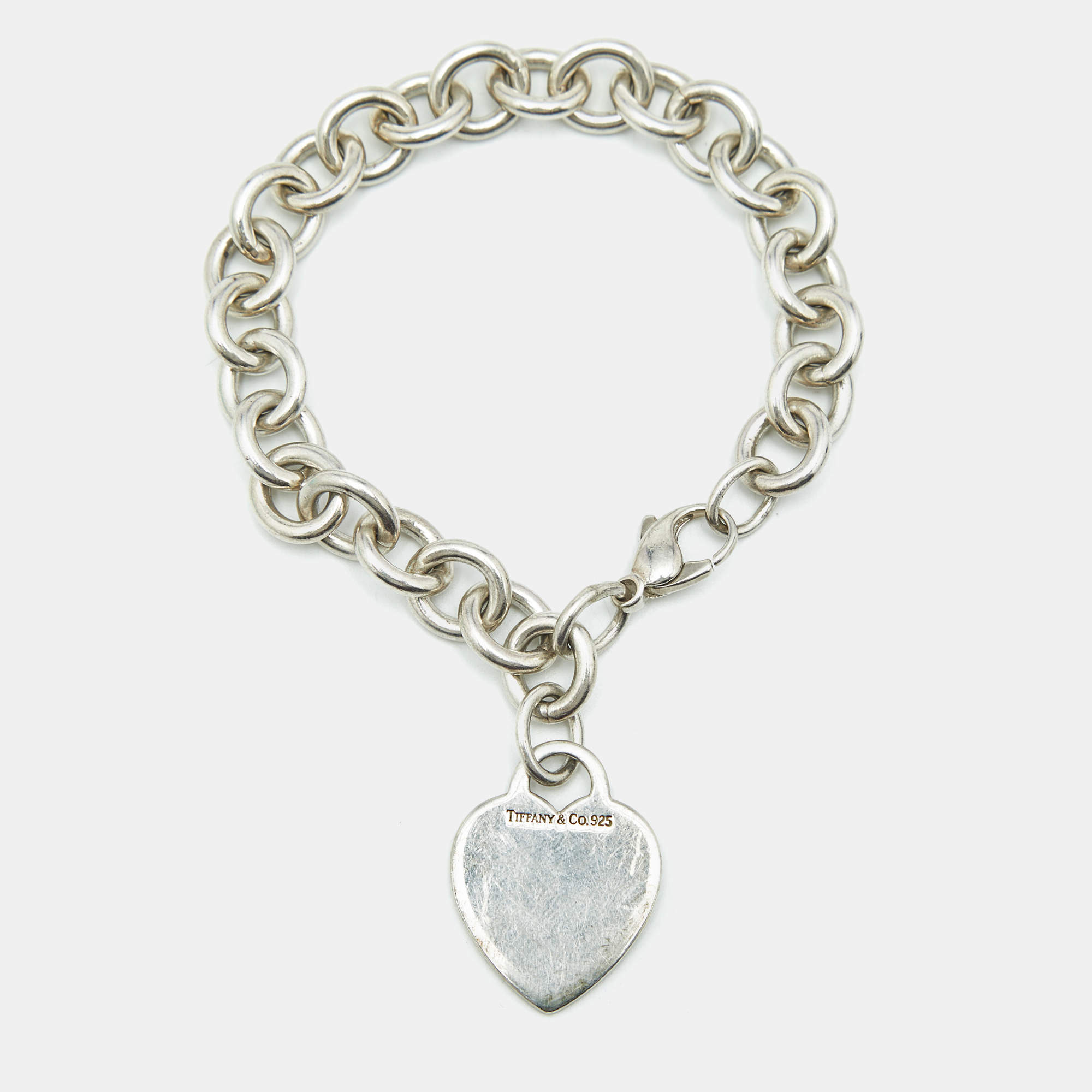 Pre Owned Tiffany & Co. Tiffany Heart Tag Sterling Silver Charm Bracelet