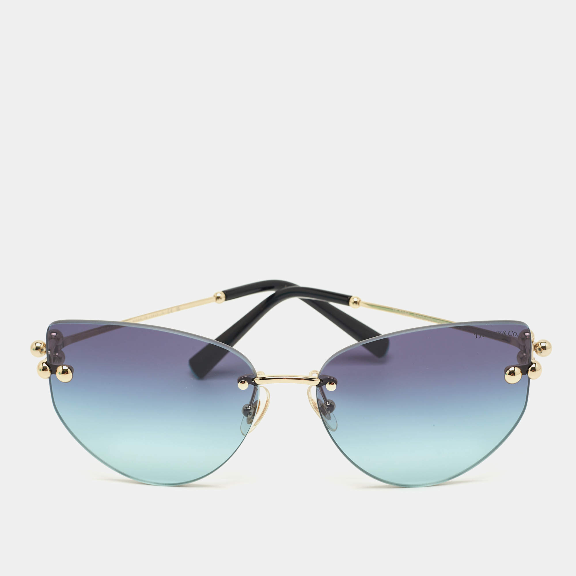 مملوكة مسبقًا نظارة شمسية تيفاني & كو. TF3096 زرقاء متدرجة عين القطة