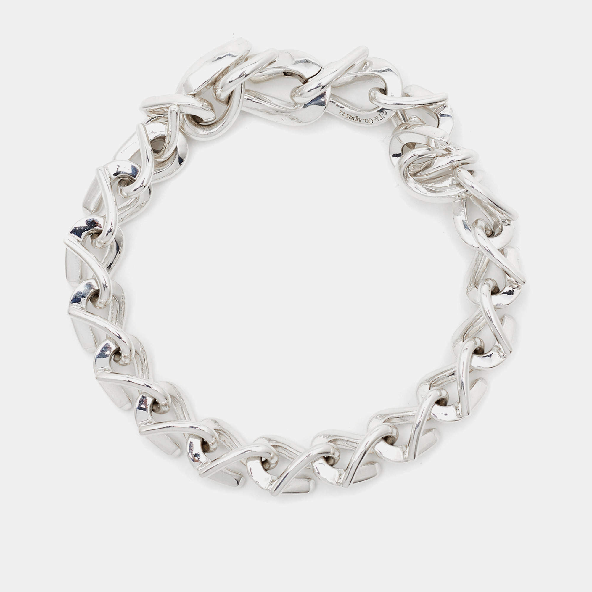 Pre Owned Tiffany & Co. Forge Sterling Silver 925 Link Bracelet