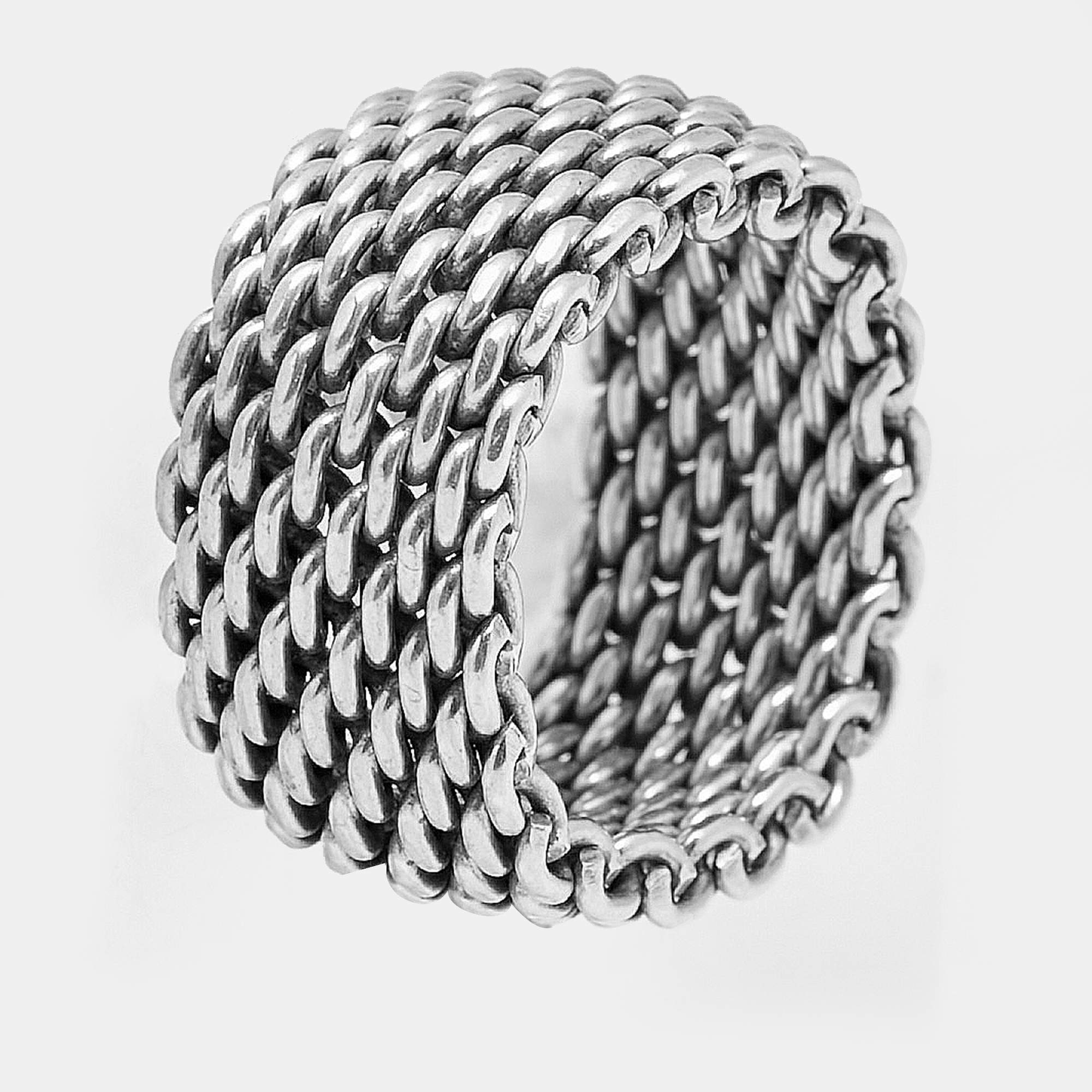 Pre Owned خاتم تيفاني & كو. شبكة فضة عيار 925 مقاس 54