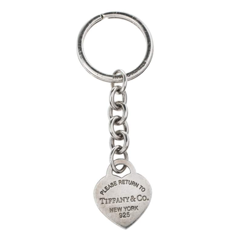 Tiffany & Co. Sterling Silver Heart Tag Key Ring