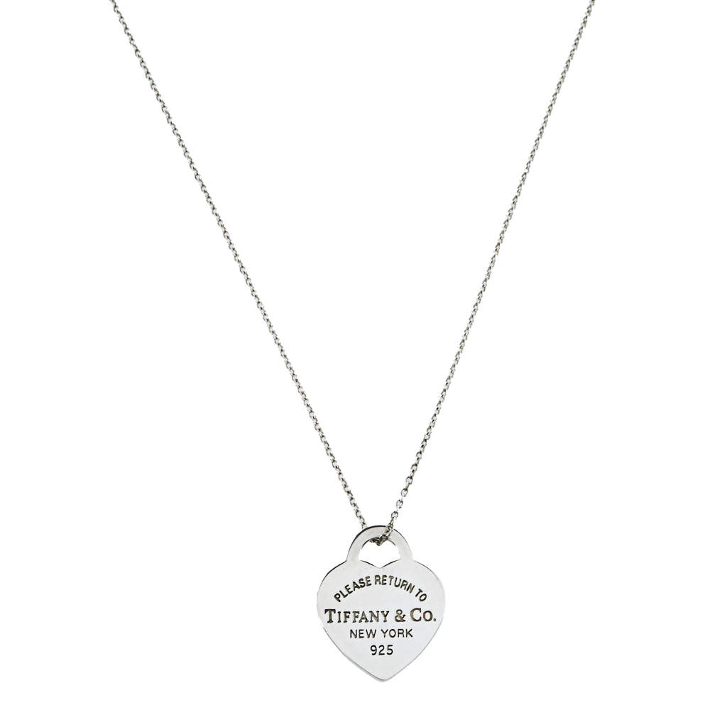 Pre Owned Tiffany & Co. Return To Tiffany Heart Tag Silver Pendant Necklace