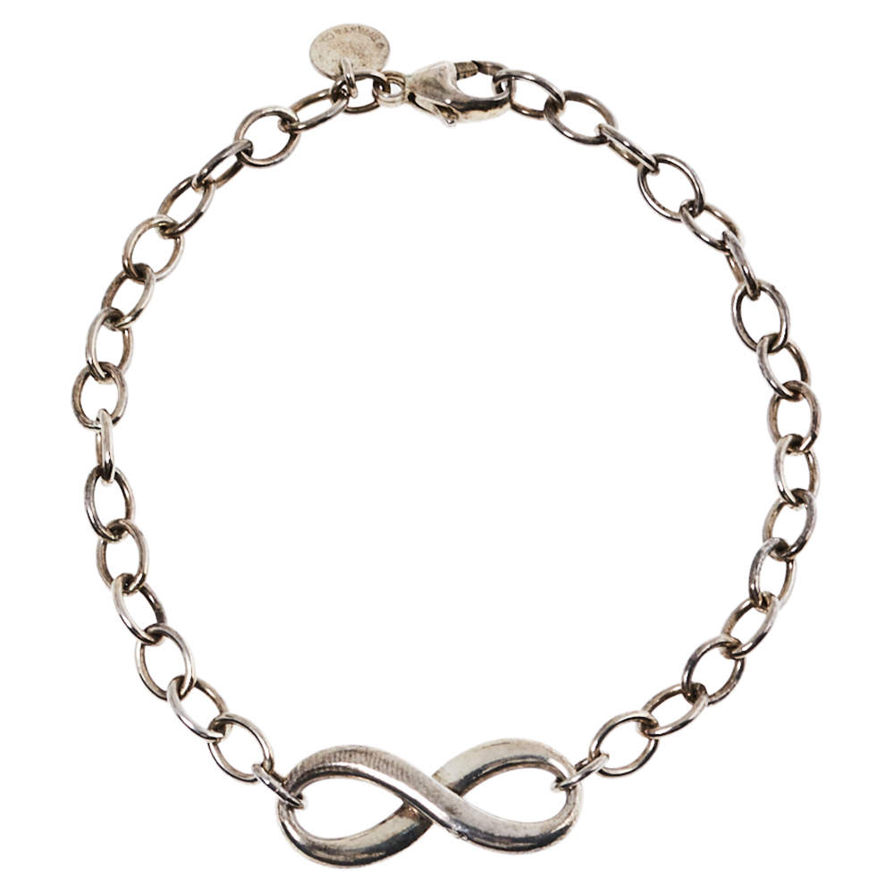 Pre Owned Tiffany & Co. Sterling Silver Infinity Bracelet 