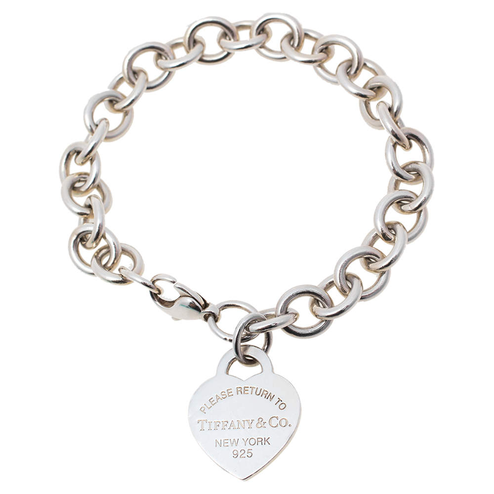 Pre Owned Tiffany & Co. Return to Tiffany Heart Tag Charm Bracelet