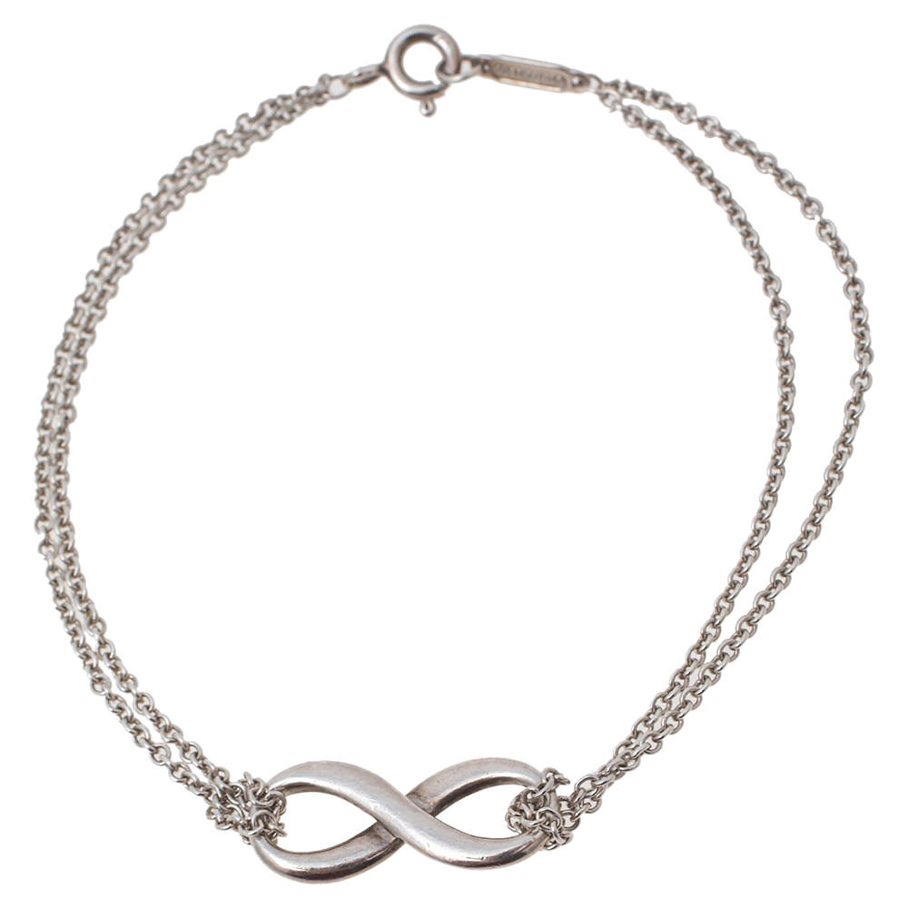Tiffany & Co. Infinity Sterling Silver Double Chain Bracelet