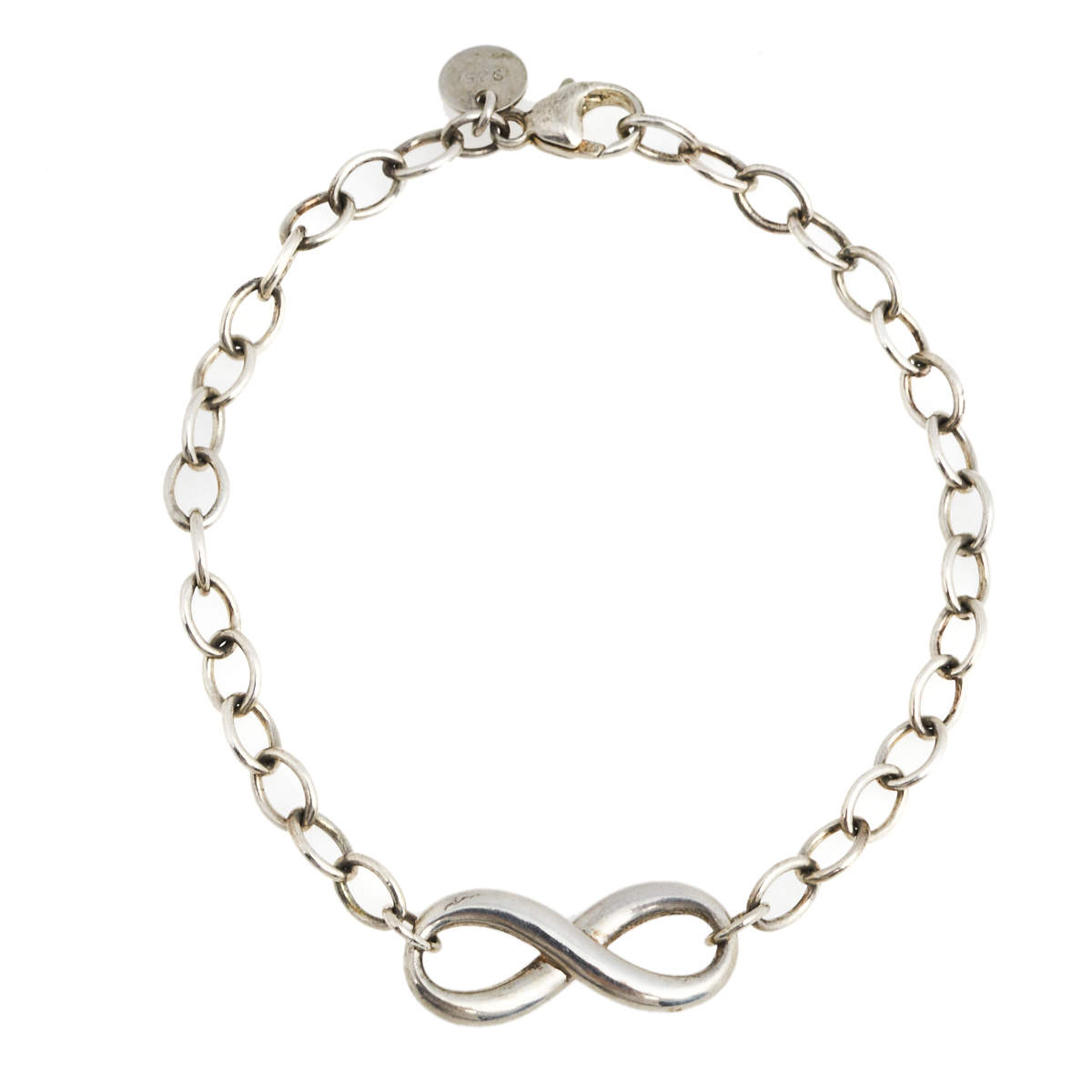 Pre Owned Tiffany & Co. Infinity Silver Chain Link Bracelet