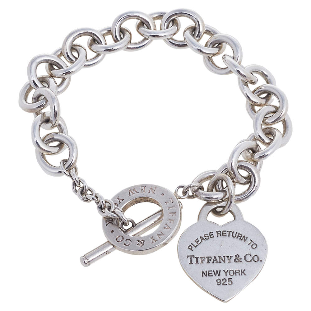 مملوكة مسبقًا سوار تيفاني & كو. ريترن تو تيفاني فضة بدلاية قلب 
