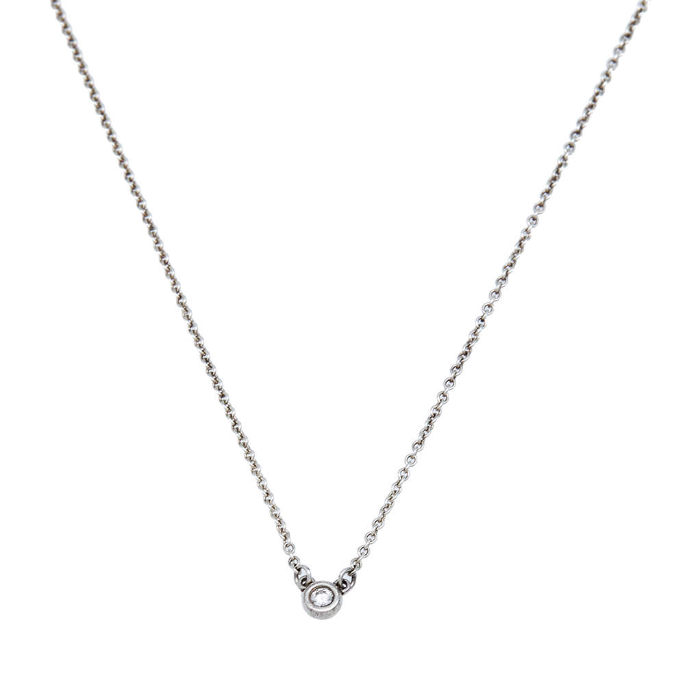 Pre Owned Tiffany & Co. Elsa Peretti Diamonds by Yard Silver Diamond Chain Necklace