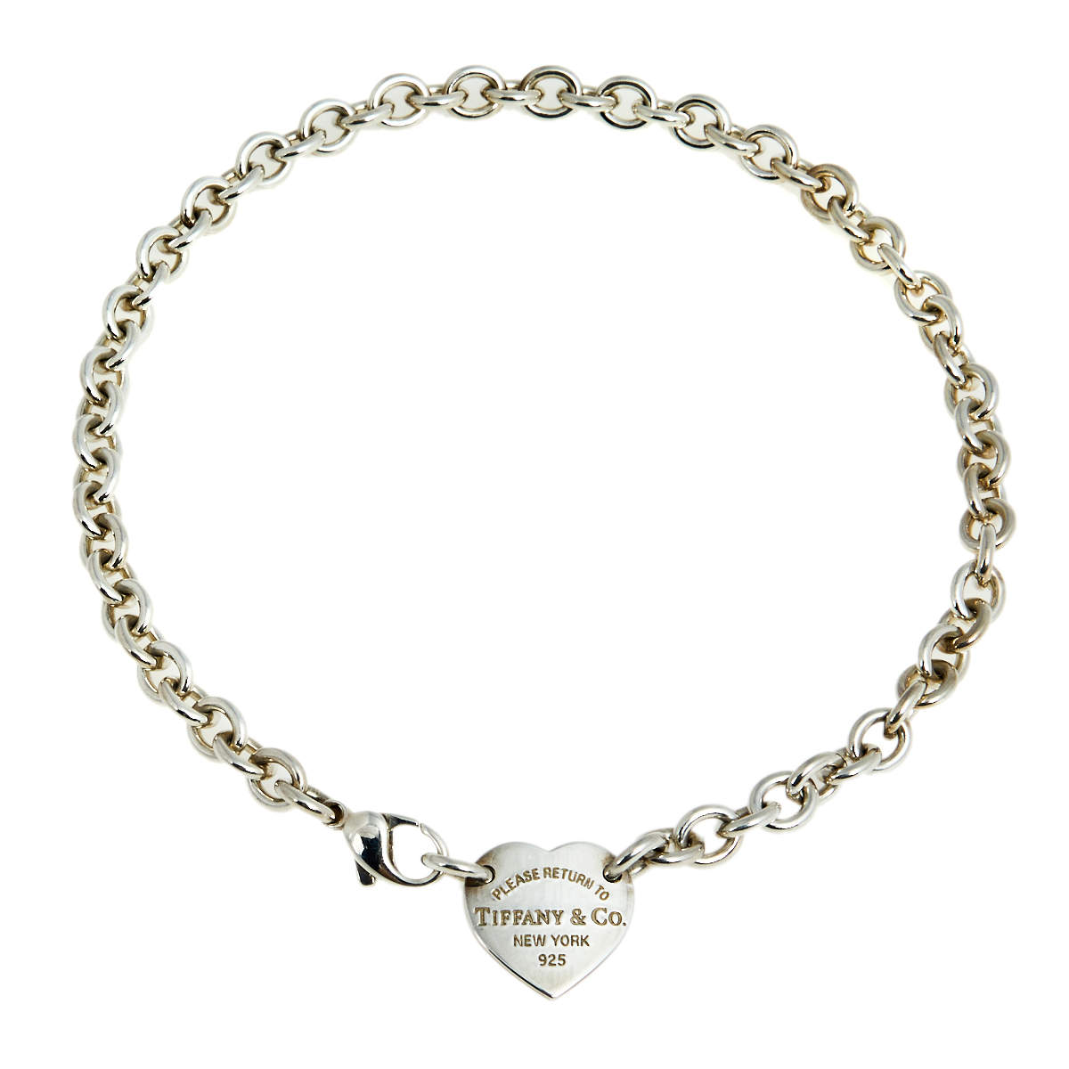 Pre Owned Tiffany & Co. Return to Tiffany & Co. Sterling Silver Heart Tag Necklace
