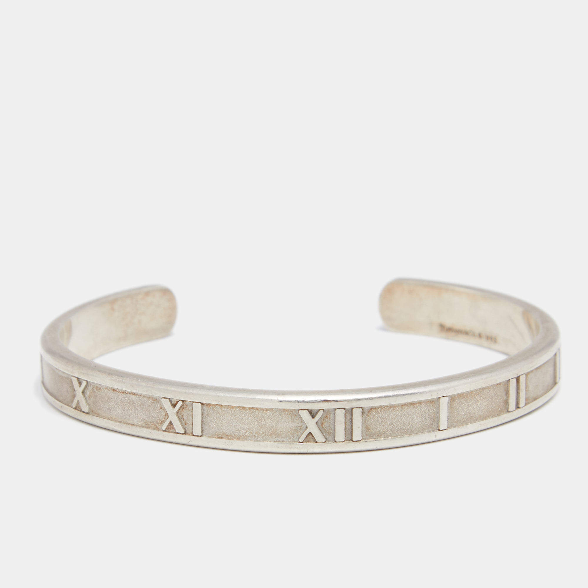 Pre Owned Tiffany & Co. Vintage Atlas Silver 925 Open Cuff Bracelet