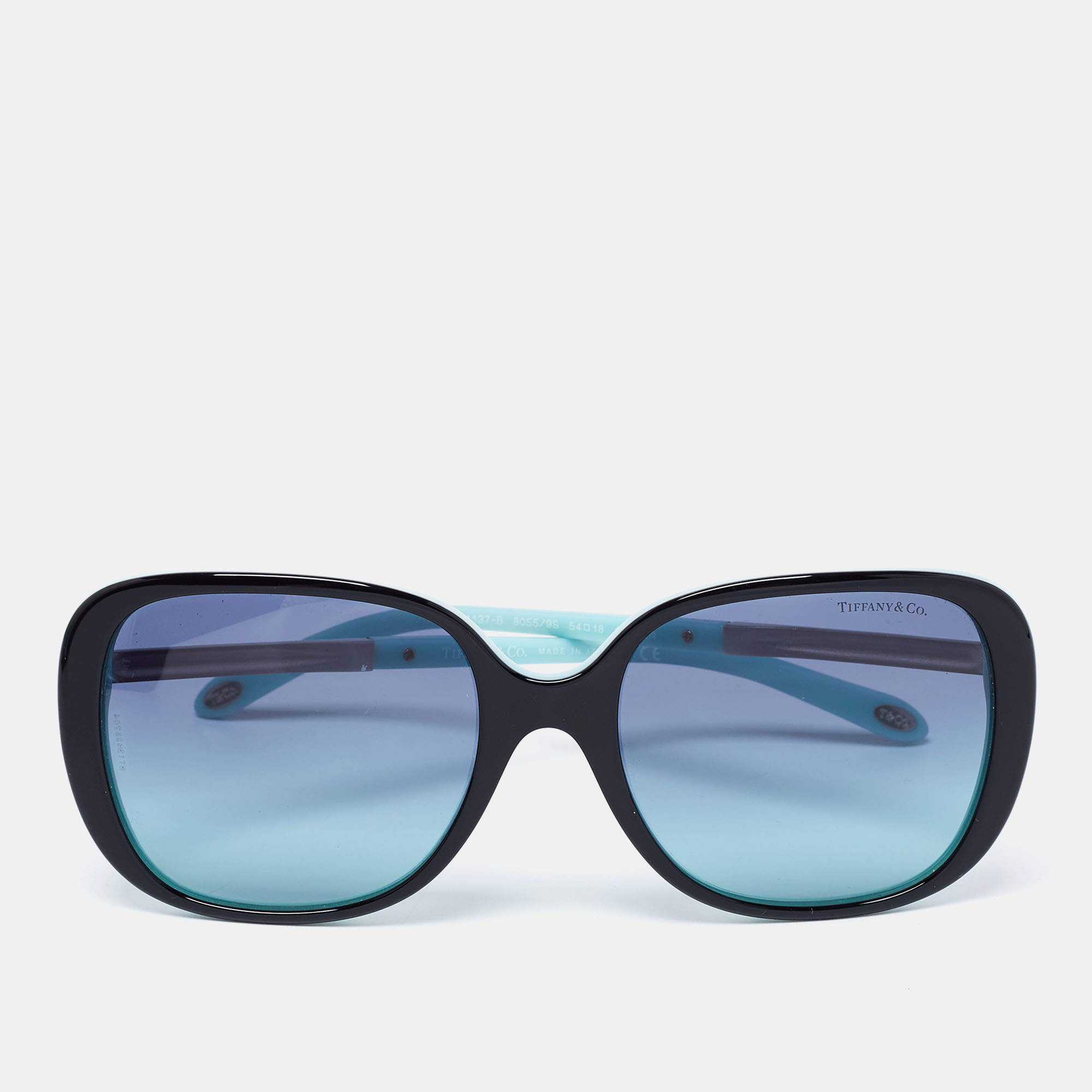 Pre Owned Tiffany & Co. Black/Blue TF 4137-B Rectangle Gradient Sunglasses