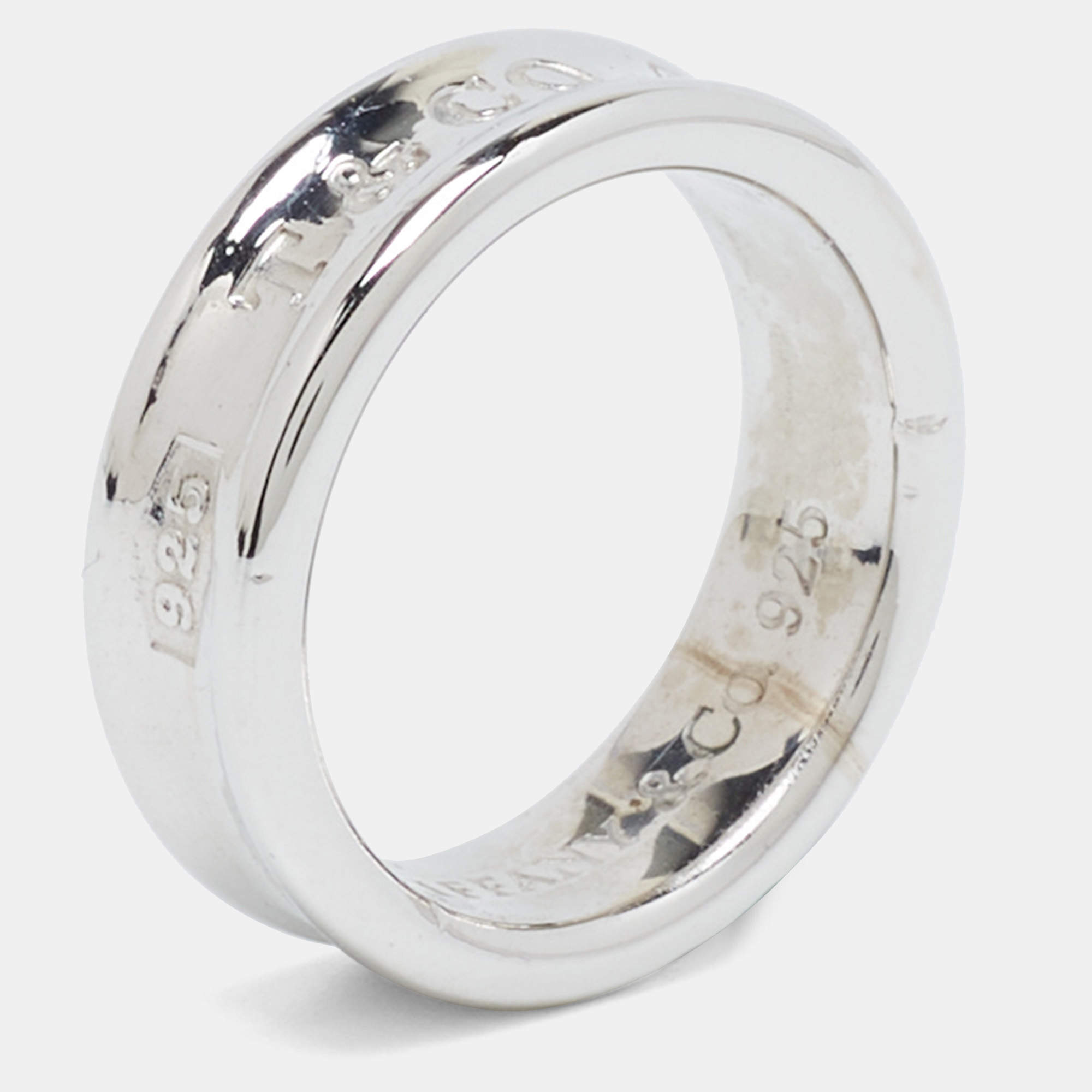 Tiffany & Co. 1837 Silver Band Ring Size EU 58