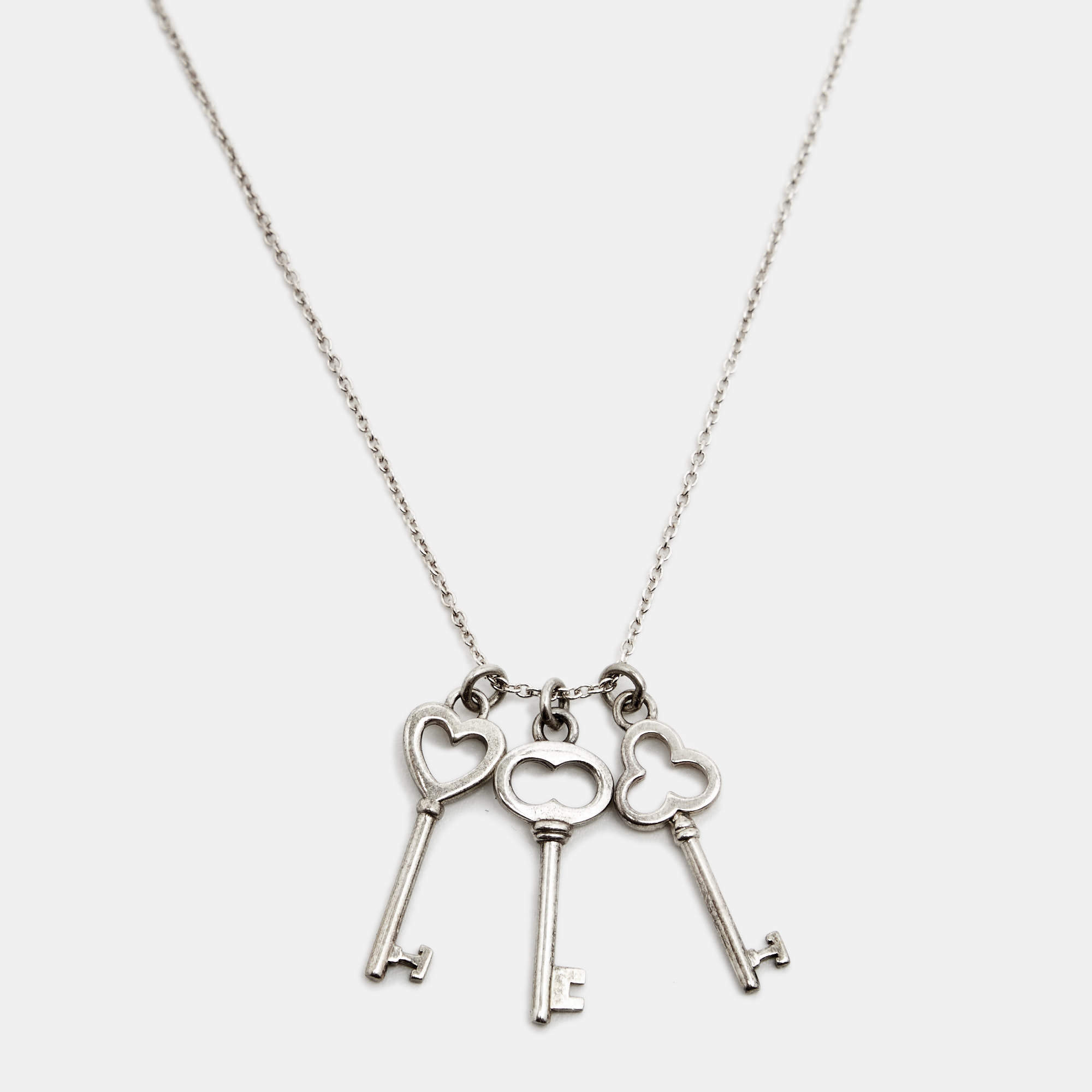 Pre Owned Tiffany & Co. Tiffany Keys Sterling Silver 3 Pendant Necklace
