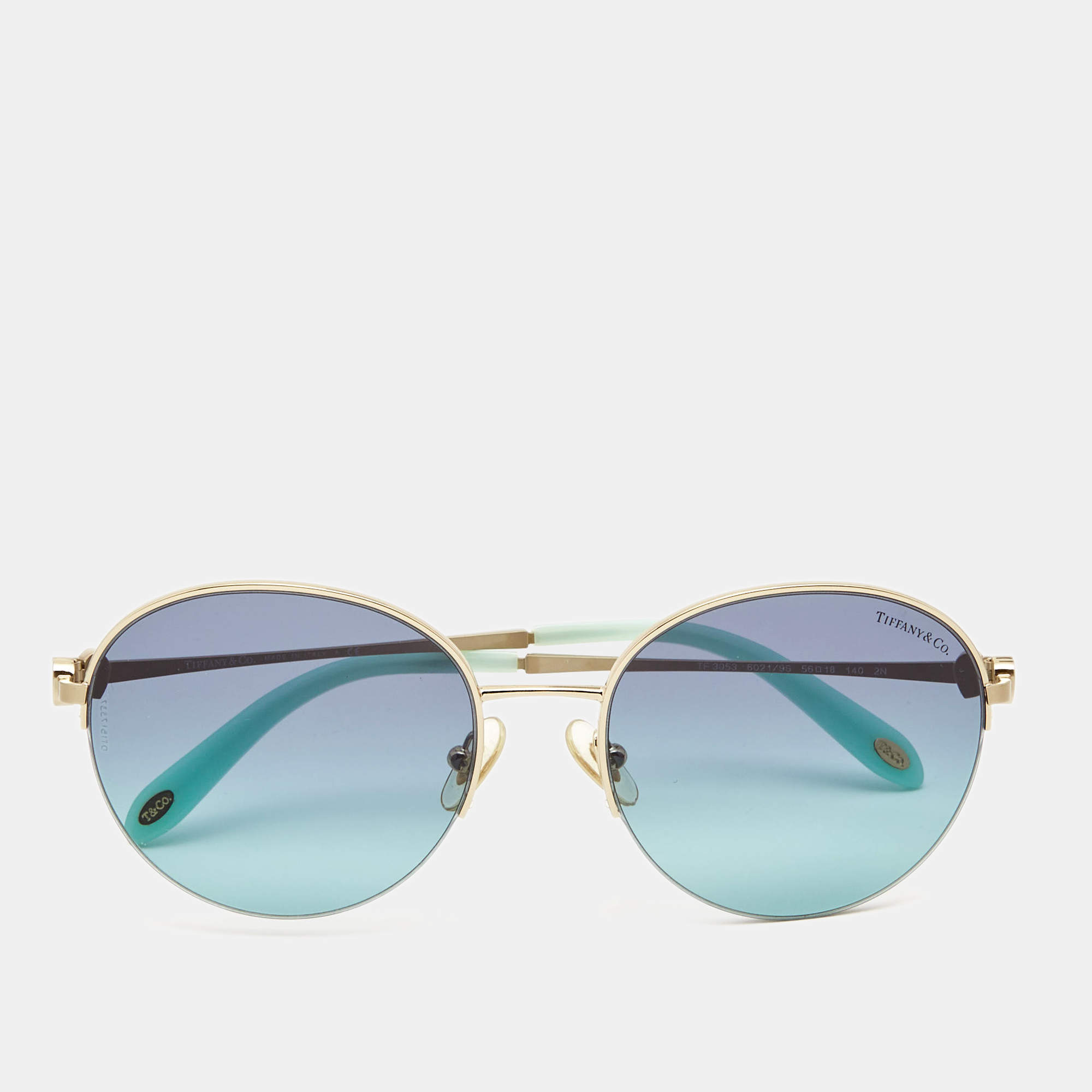 Tiffany & Co. Blue Gradient Round Sunglasses