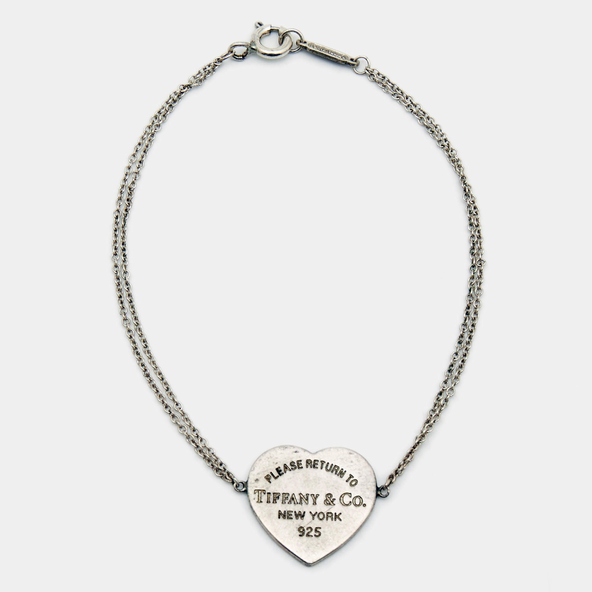 Pre Owned Tiffany & Co. Return To Tiffany Heart Sterling Silver Chain Bracelet