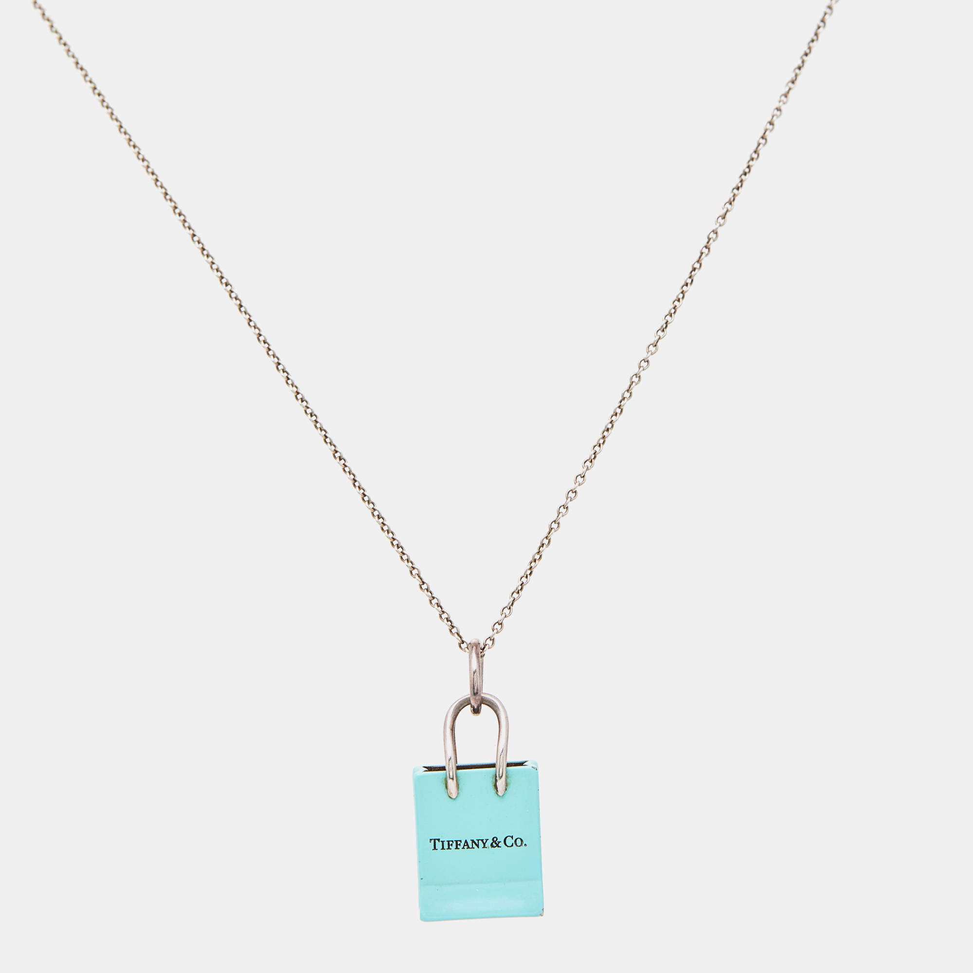 Tiffany & Co Enamel Shopping Bag Charm Pendant