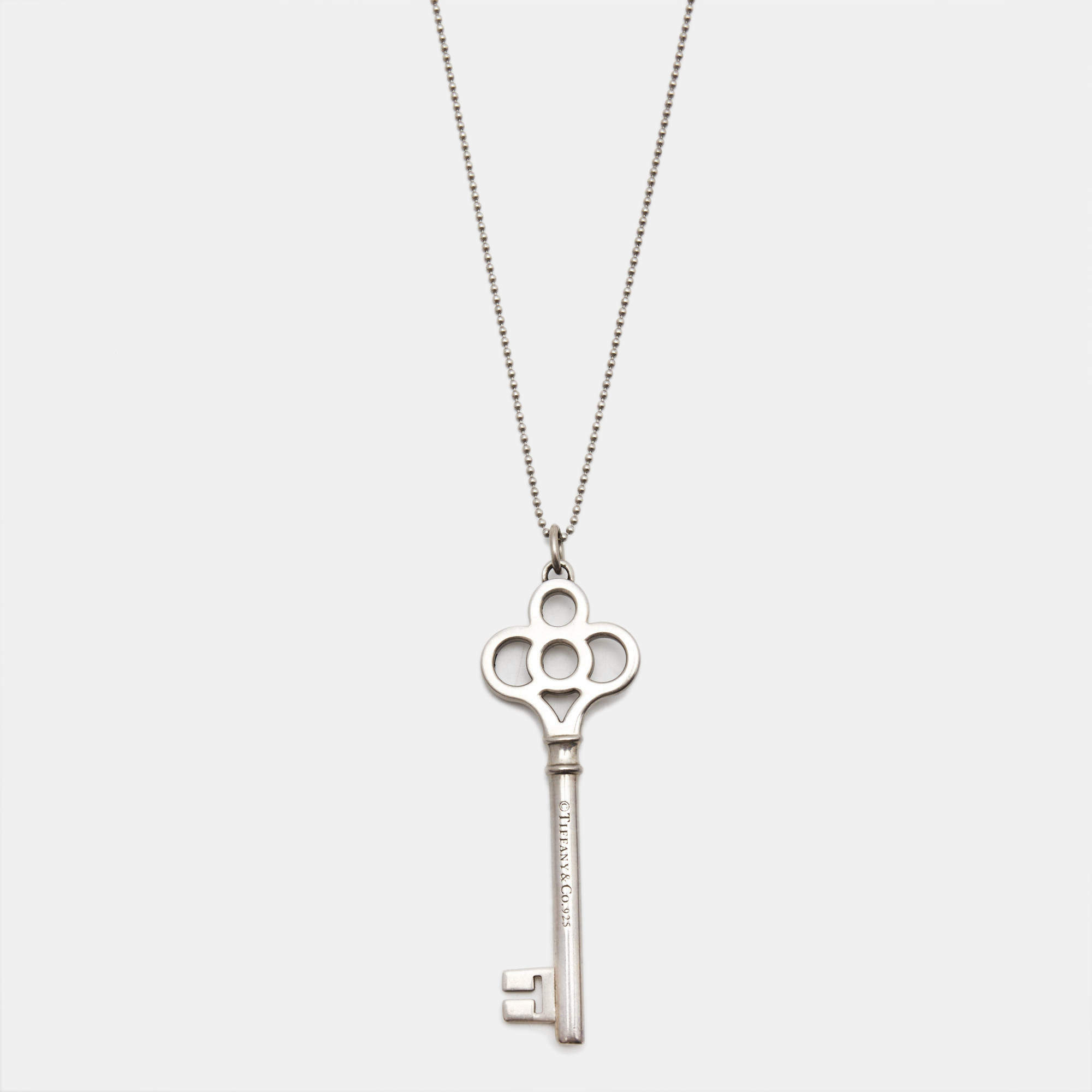 Tiffany & Co. Crown Key Sterling Silver Pendant Necklace