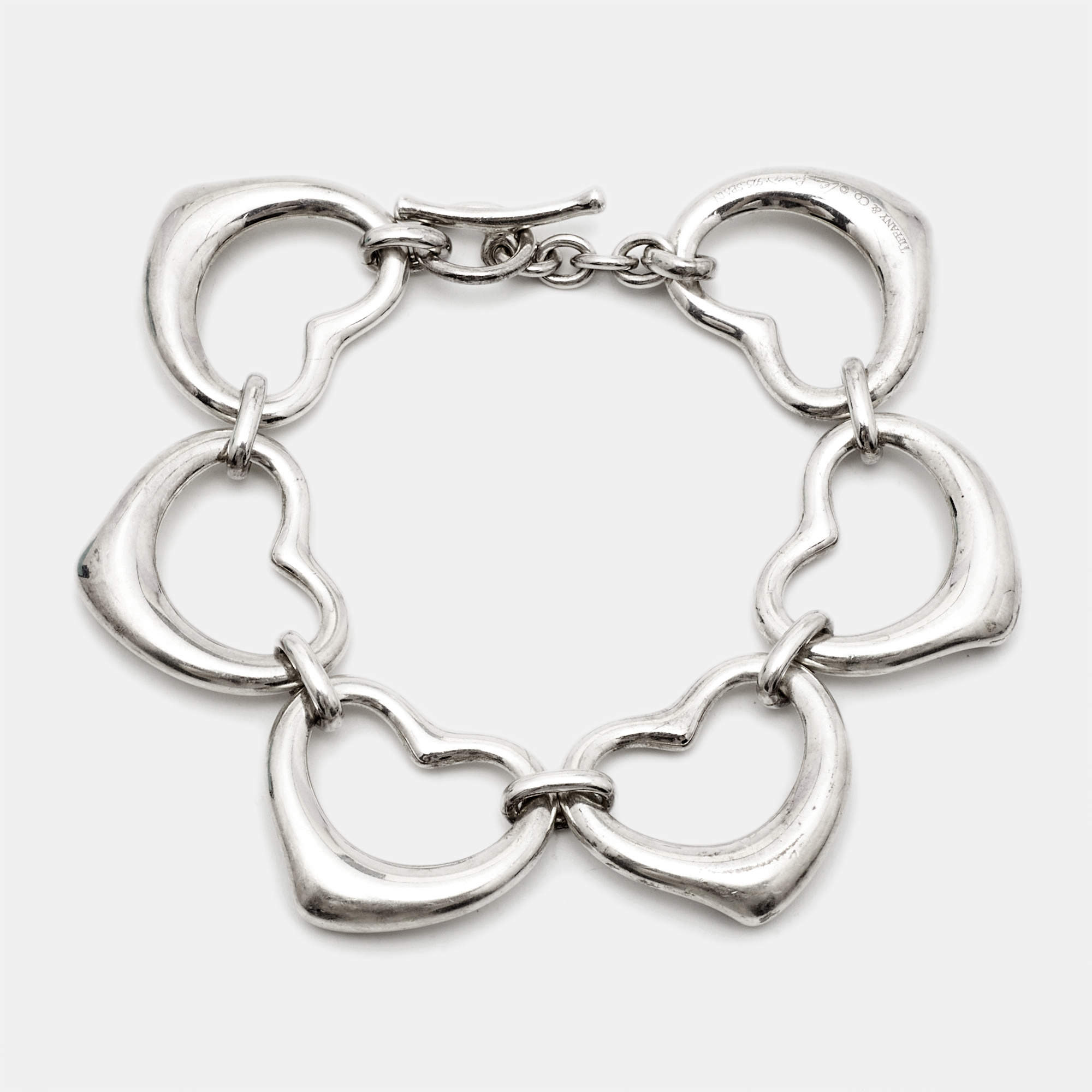 Tiffany & Co. Elsa Peretti Open Heart Sterling Silver Bracelet