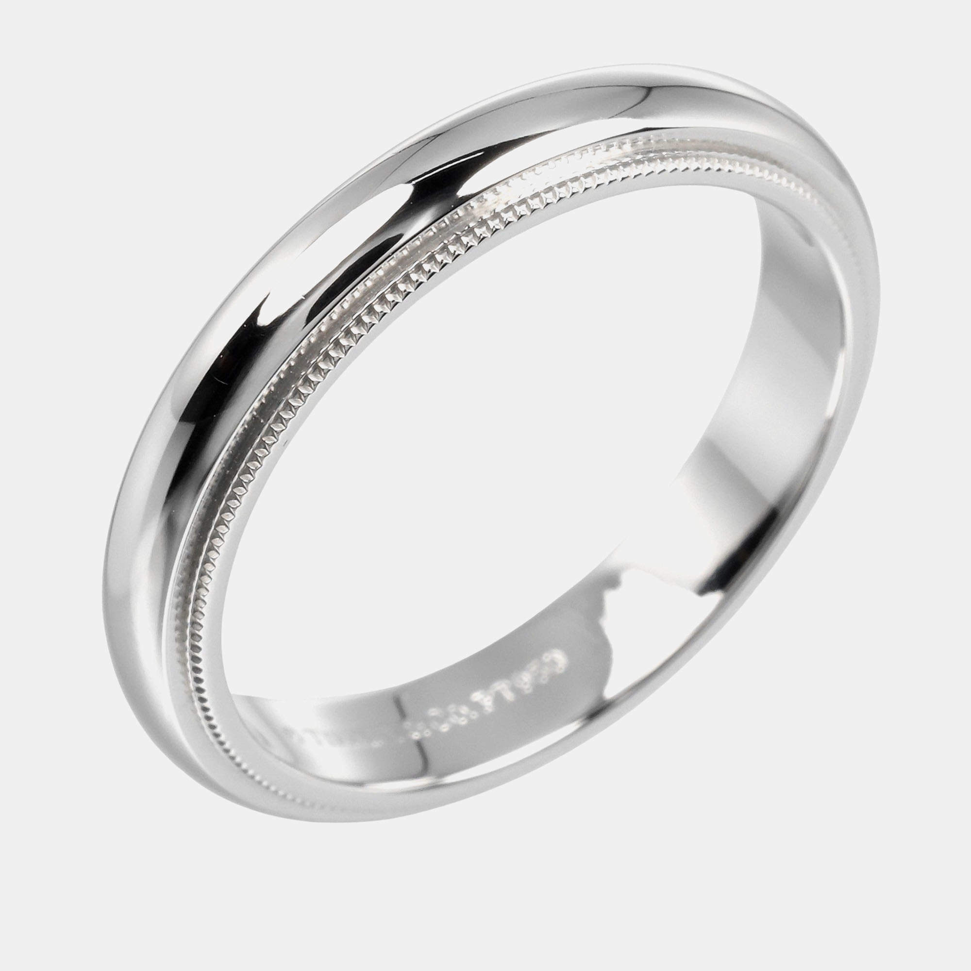 Tiffany & Co. Platinum Milgrain Band Ring EU 57