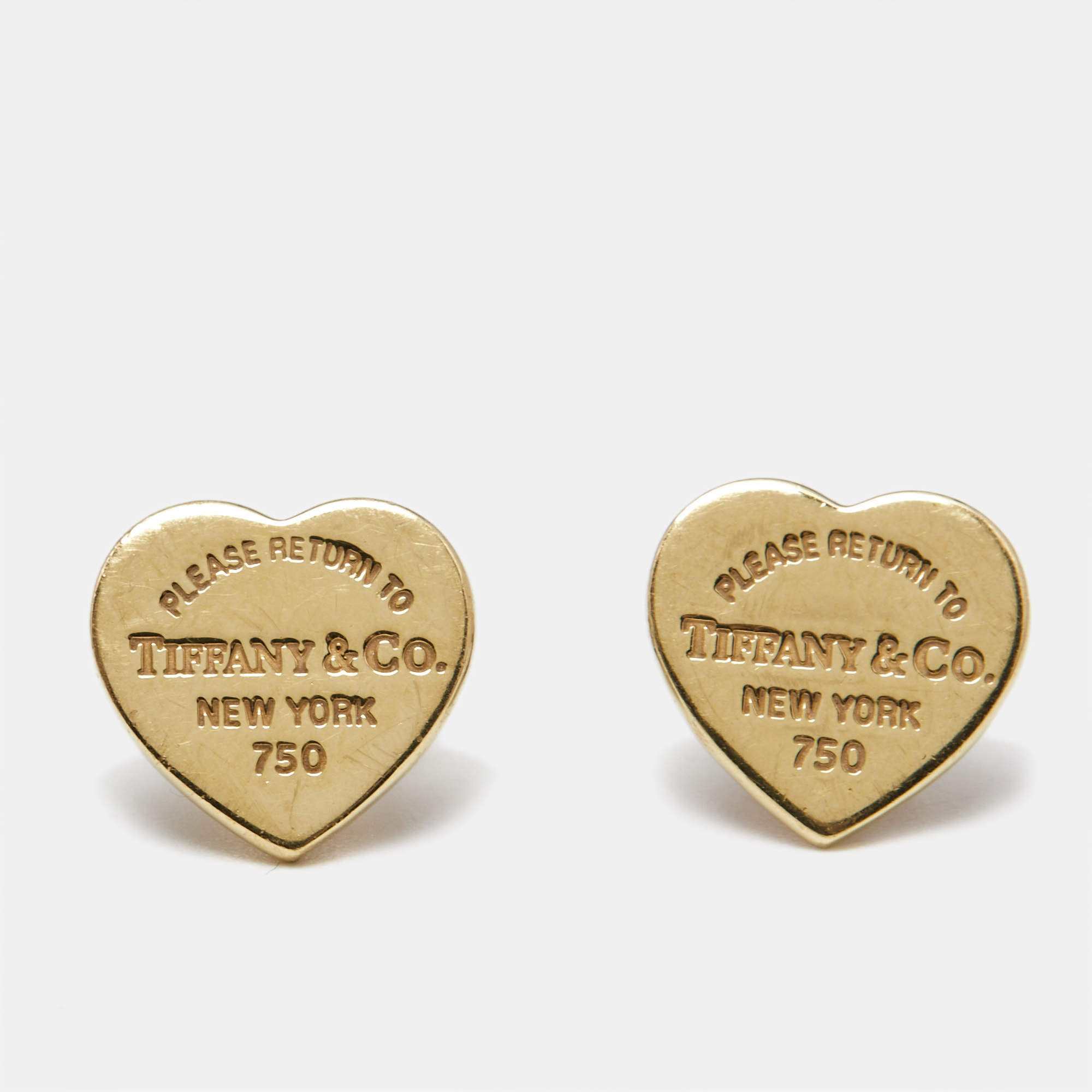Pre Owned Tiffany & Co. Return To Tiffany 18k Yellow Gold Earrings