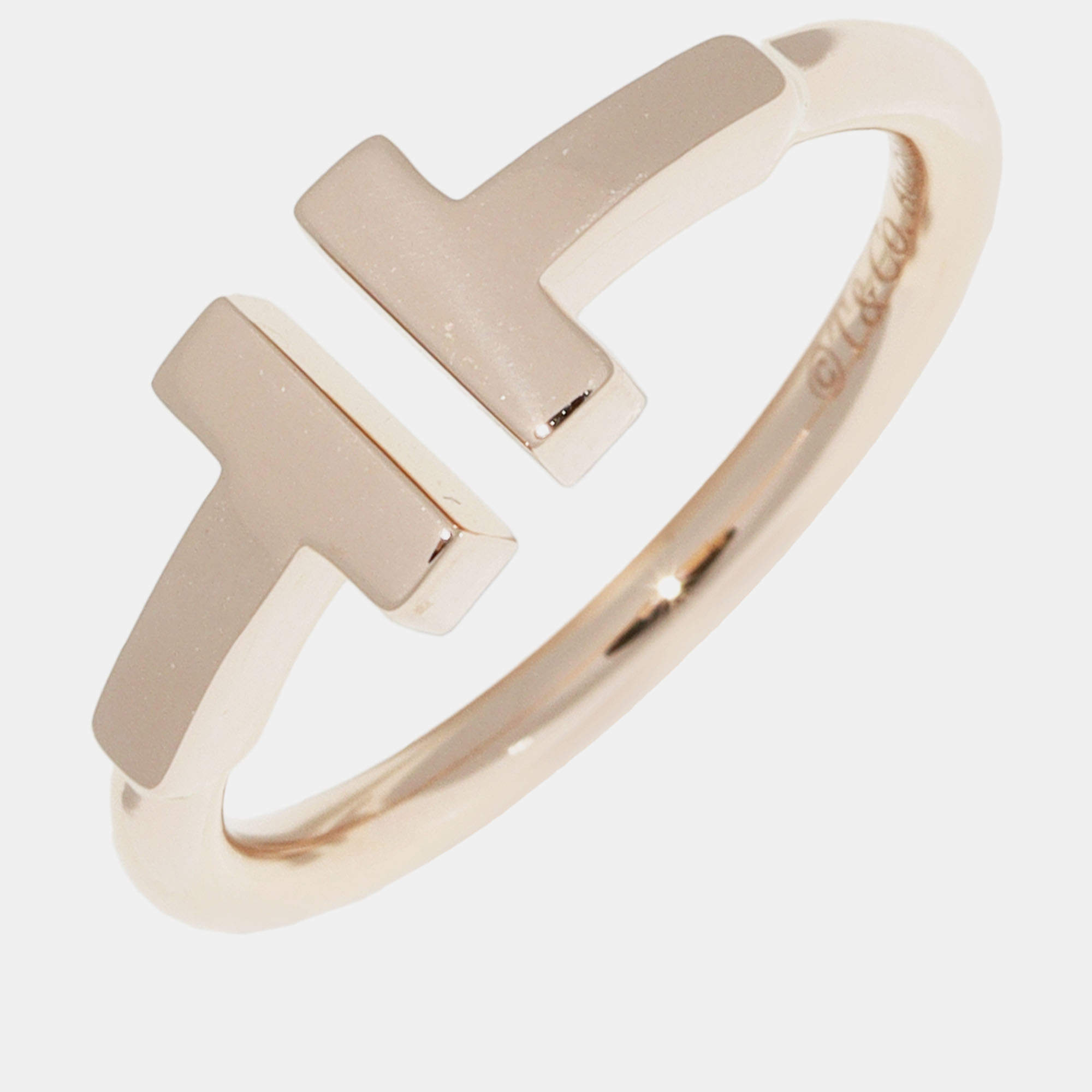 Tiffany & Co. 18K Rose Gold T Wire Band Ring EU 47