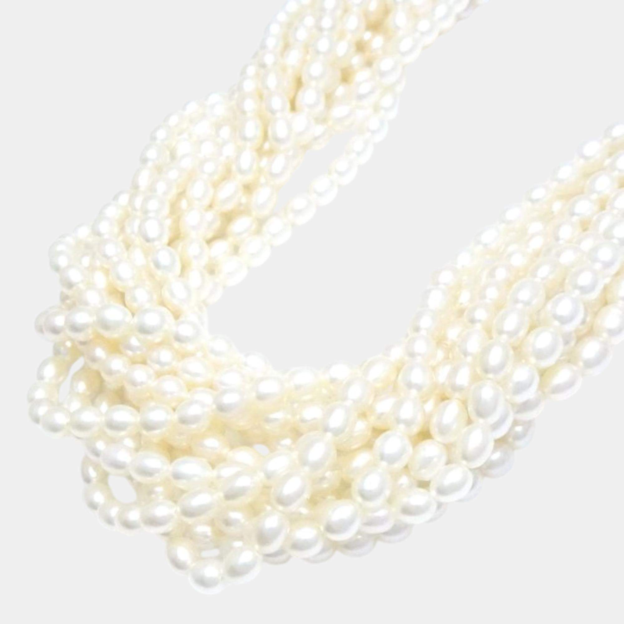 Pre Owned Tiffany & Co. Sterling Silver Paloma Picasso Torsade Pearl Necklace