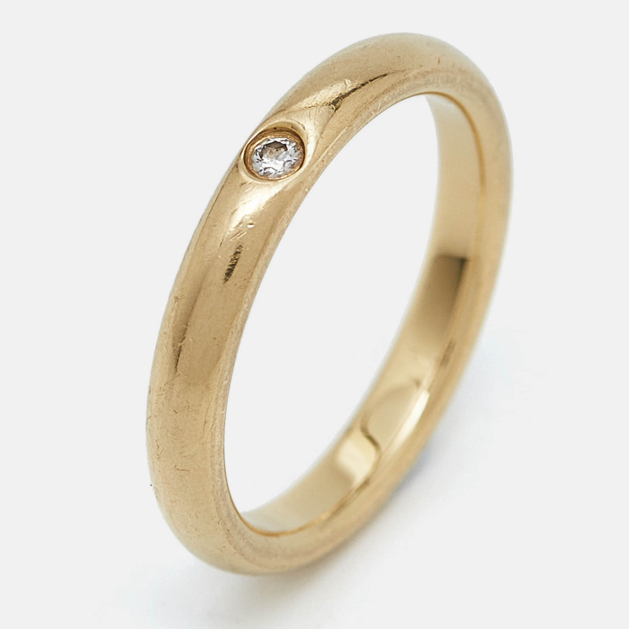 Tiffany & Co. Elsa Peretti Diamond 18k Yellow Gold Ring Size 50.5