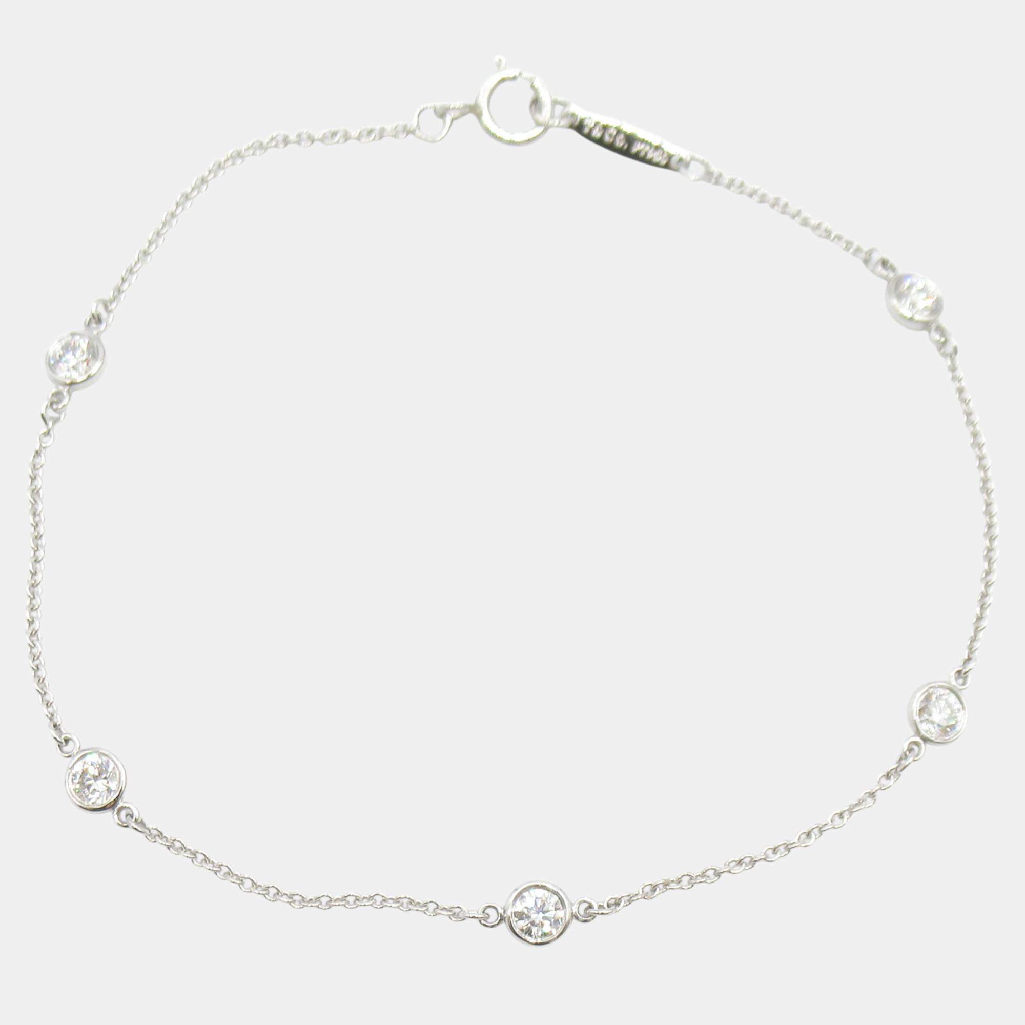 Tiffany & Co. Diamond Bracelet Pt950 Platinum Clear Natural Material