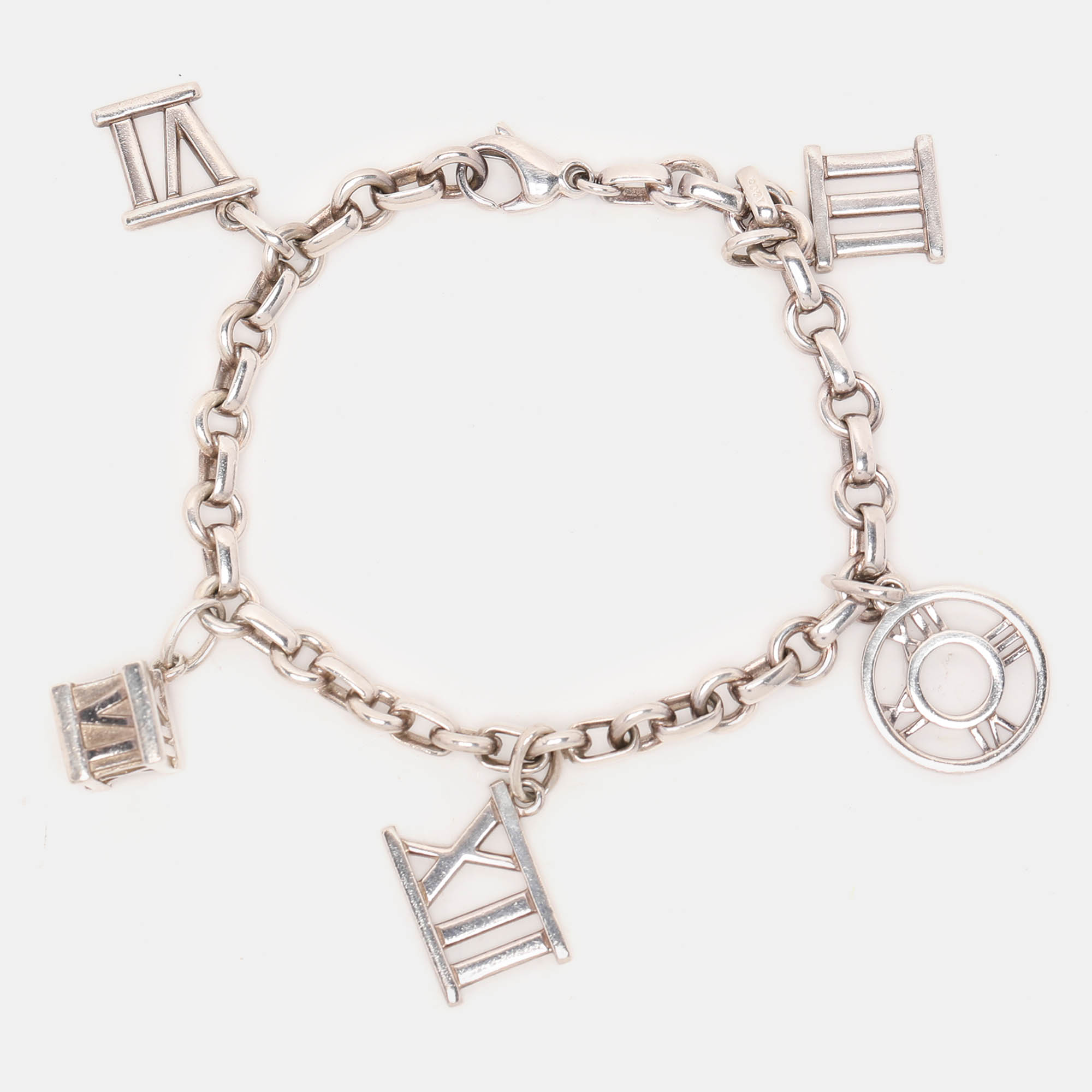 Pre Owned Tiffany & Co. Sterling Silver Atlas Charms Bracelet