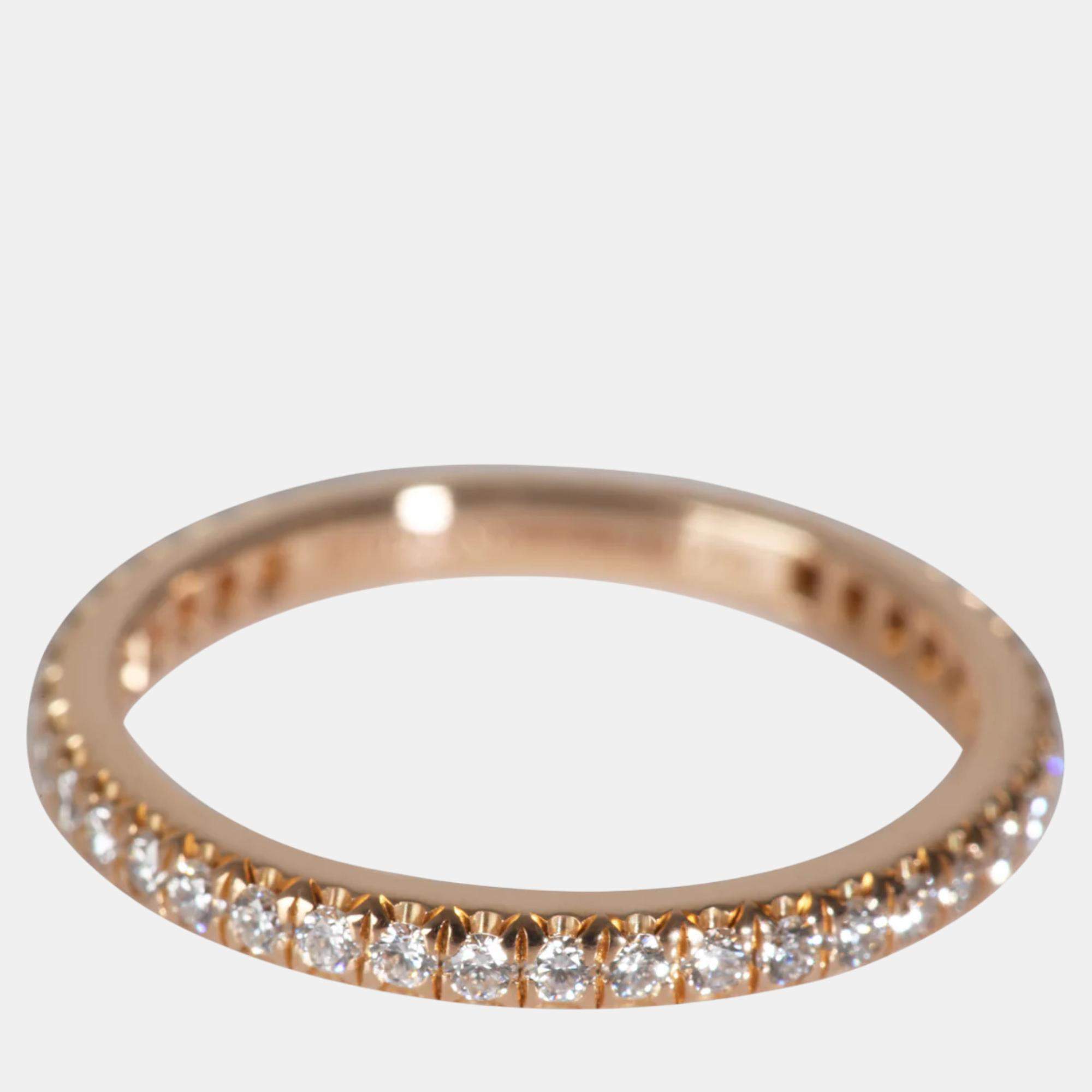 Tiffany & Co. 18K Rose Gold and Diamond Soleste Band Ring EU 50