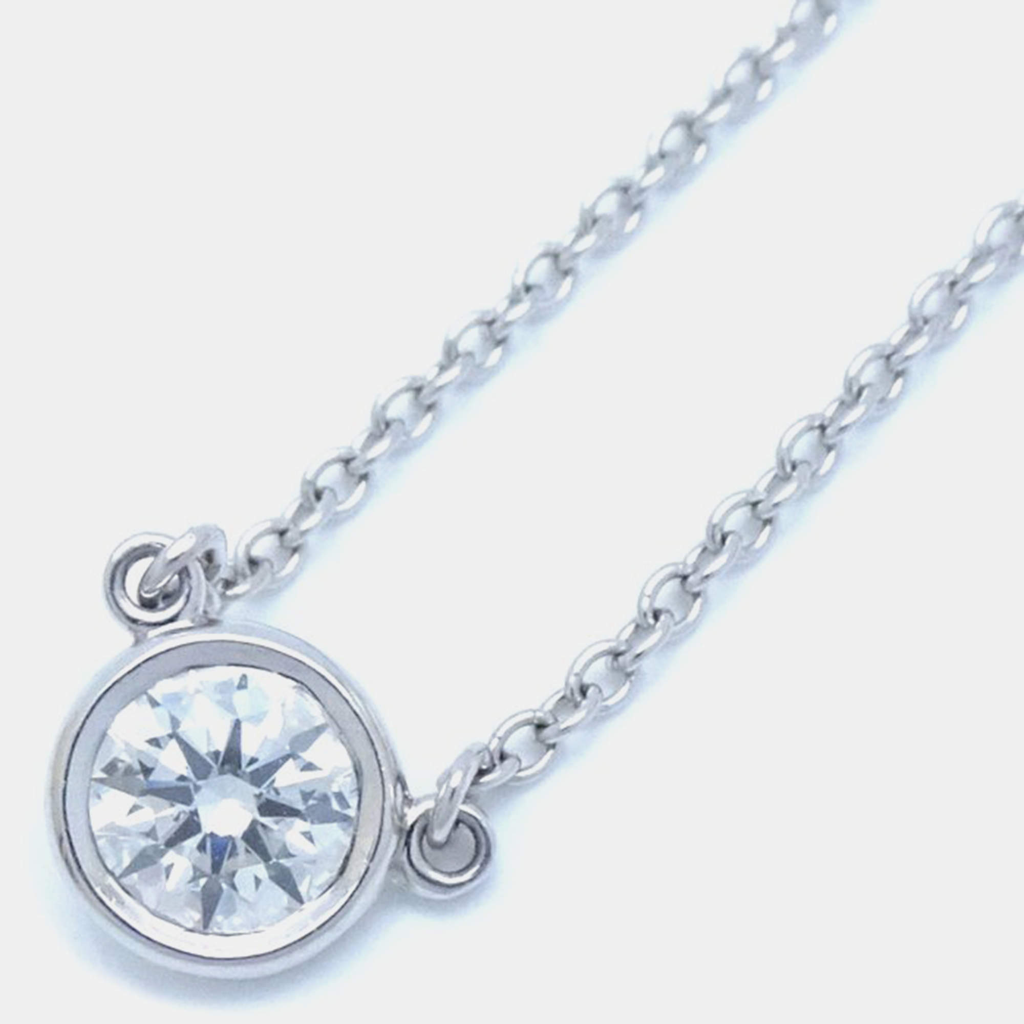 Tiffany & Co. Platinum and Diamond Elsa Peretti Diamonds by the Yard Pendant Necklace