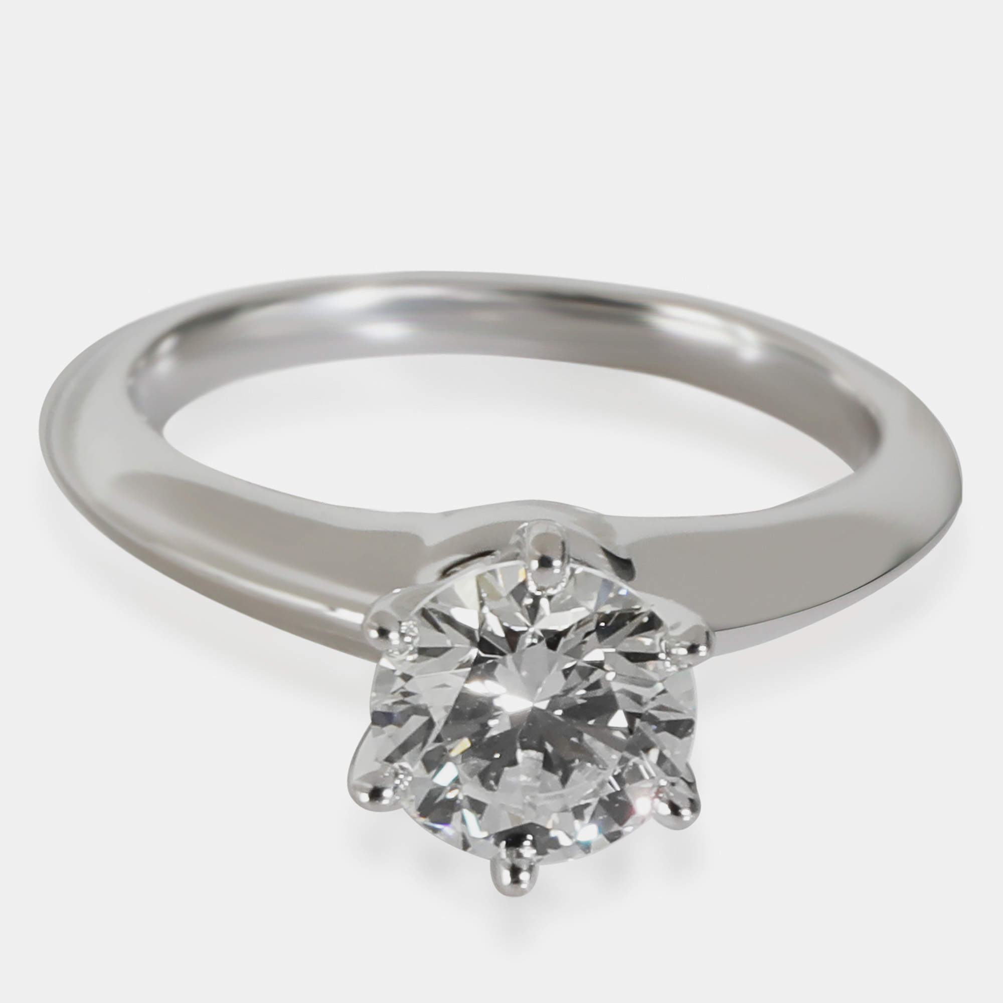 Tiffany & Co. Platinum and Diamond Solitaire Engagement Ring EU 49