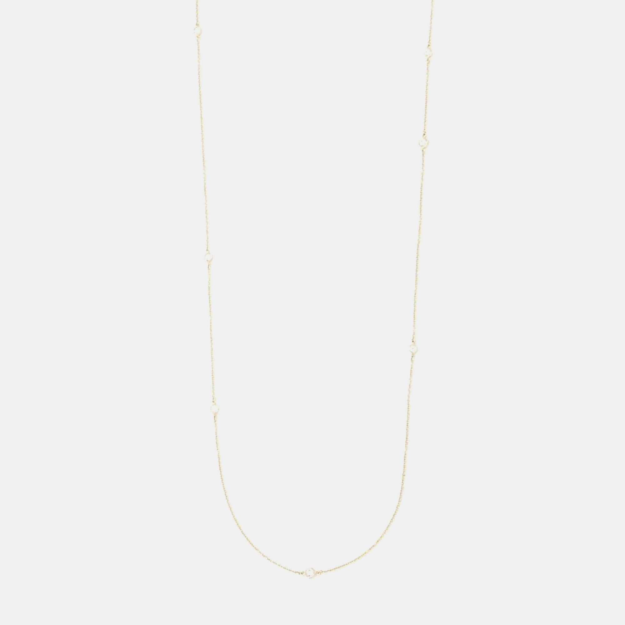 Pre Owned Tiffany & Co. 18K Yellow Gold and Diamond Elsa Peretti Diamond By The Yard Sprinkle Necklace