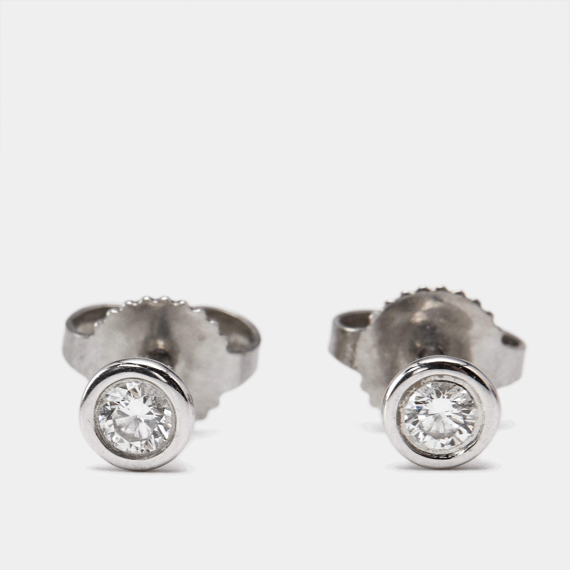 Tiffany & Co. Elsa Peretti Diamonds by the Yard Platinum Stud Earrings