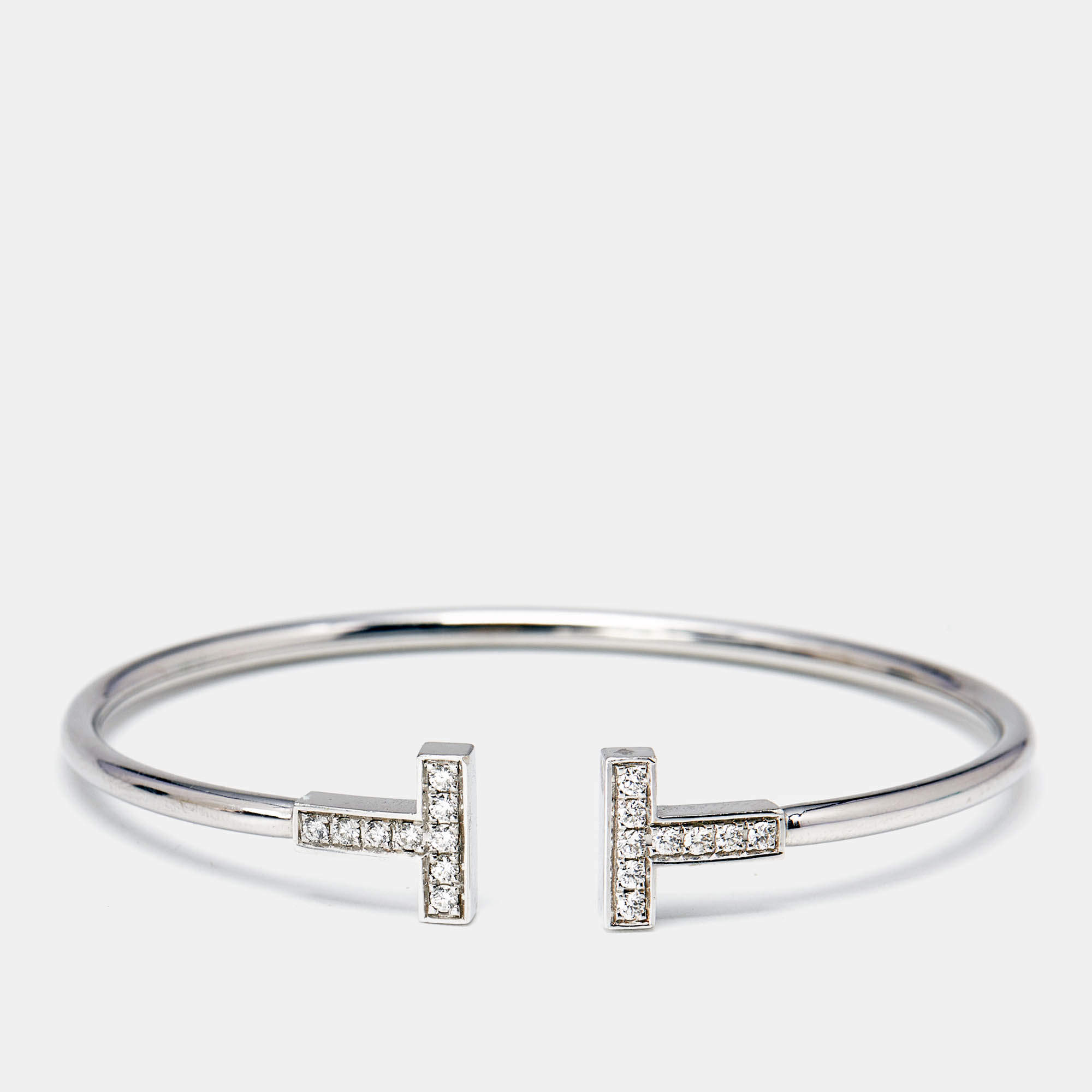 Tiffany & Co. Tiffany T Wire Diamonds 18k White Gold Bracelet