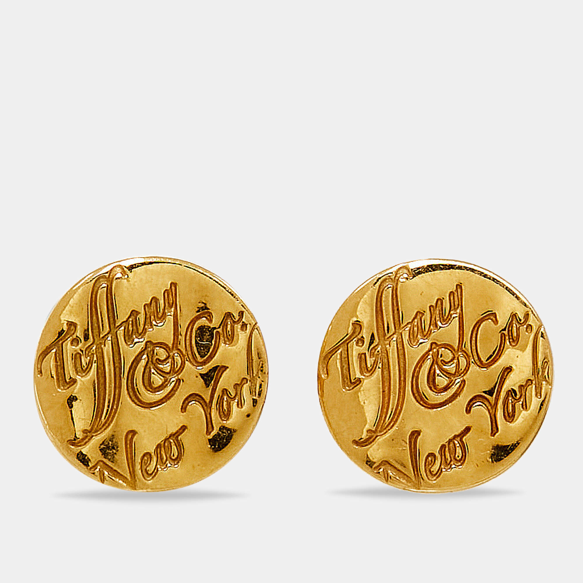 Tiffany & Co. Notes 18k Yellow Gold Stud Earrings