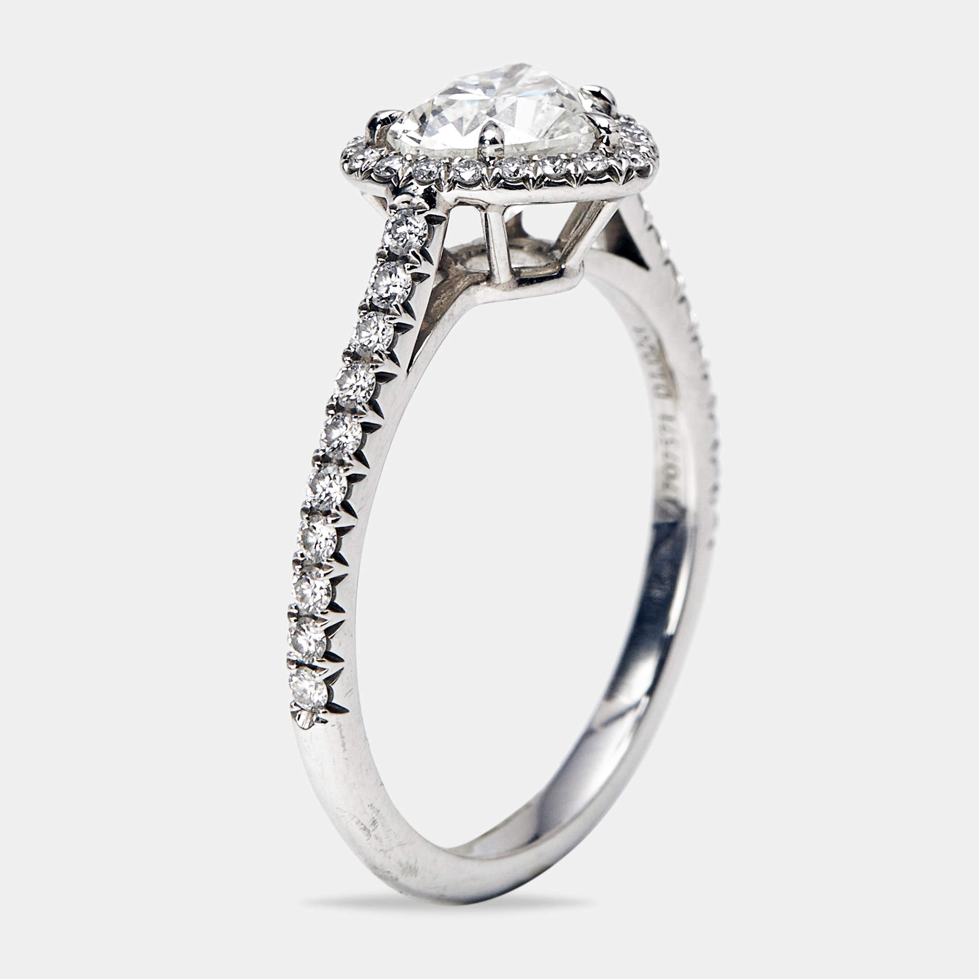 Tiffany & Co. Tiffany Soleste Heart Diamond 1.02 cts Platinum Ring Size 52